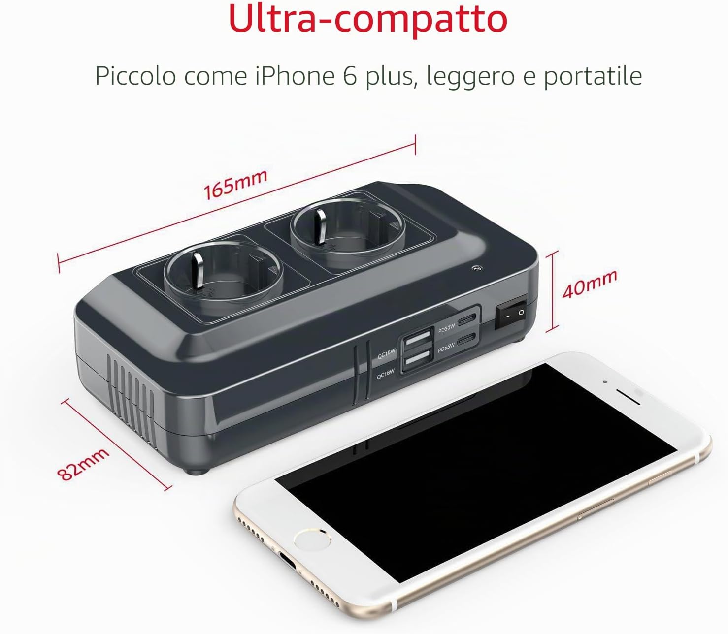 Thumbnail 3 de BESTEK convertitore 12V→230V da 200 W per auto, camper e barca con 4 USB e 2 prese EU