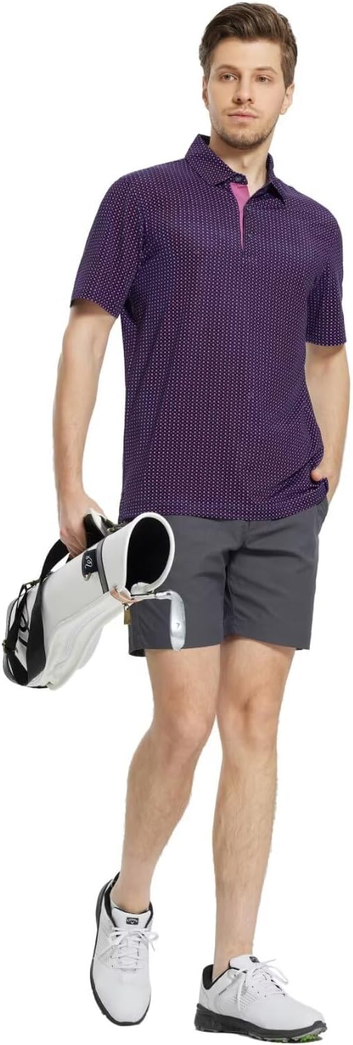 Thumbnail 2 de M MAELREG Men’s Short Sleeve Dry-Fit Golf Polo Shirt with Moisture Wicking Print Patterns