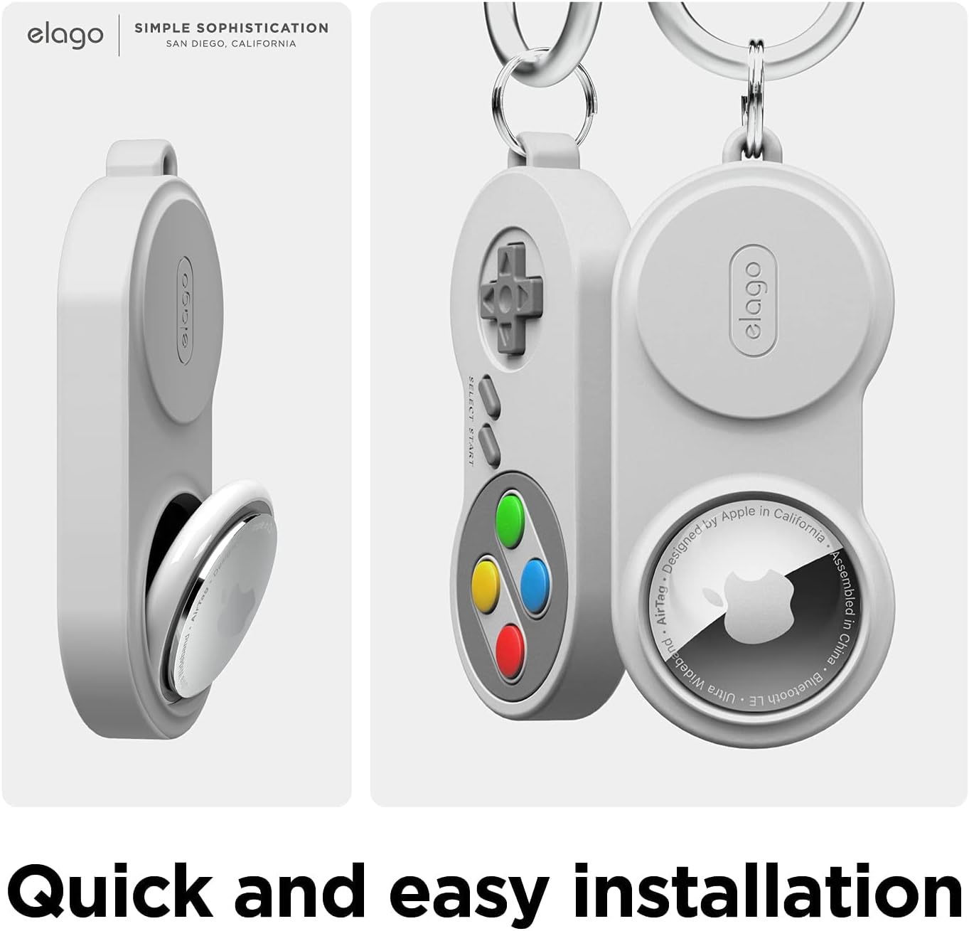 Thumbnail 2 de elago W5 : coque porte-clés compatible AirTag 2e génération & 1re génération (gris) pour protection anti-chute