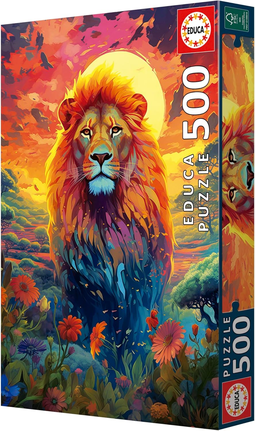 Thumbnail 3 de Puzzle Educa Regard Majestueux du Lion – 500 pièces, 34 x 48 cm (dès 11 ans)