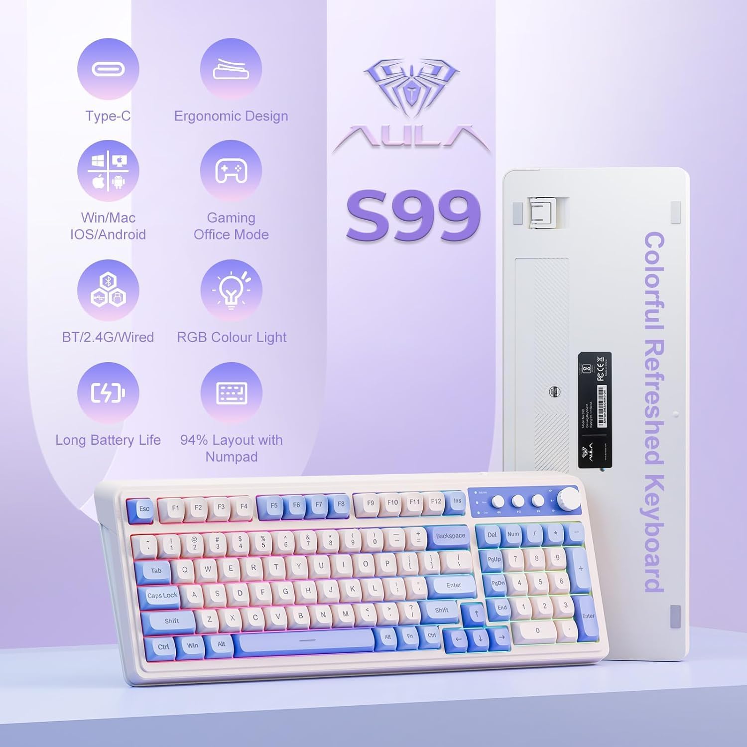 Thumbnail 1 de AULA S99 Gaming Keyboard review: a practical 96% wireless macro keyboard for multi-device setups
