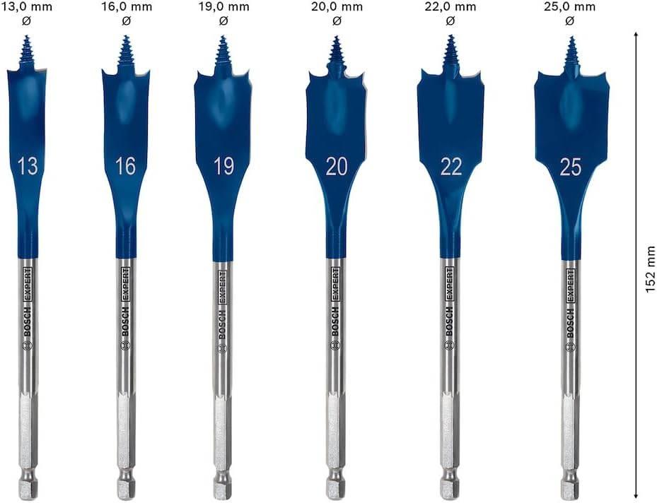Detalle de Bosch EXPERT Self Cut Speed Spade Drill Bit Set (6 Stück) 13–25 mm