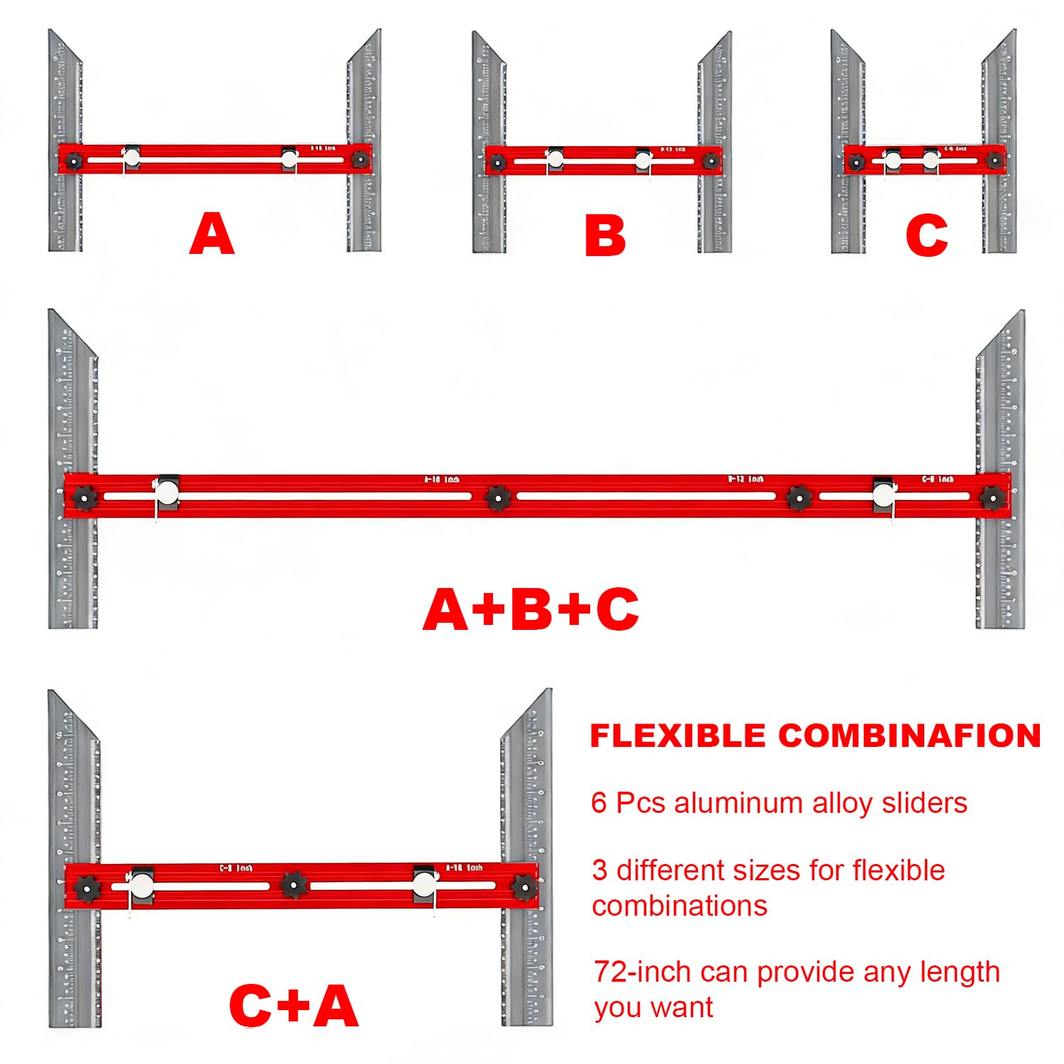 Detalle 1 de Puriwood Stair Tread Template Tool Aluminum Alloy
