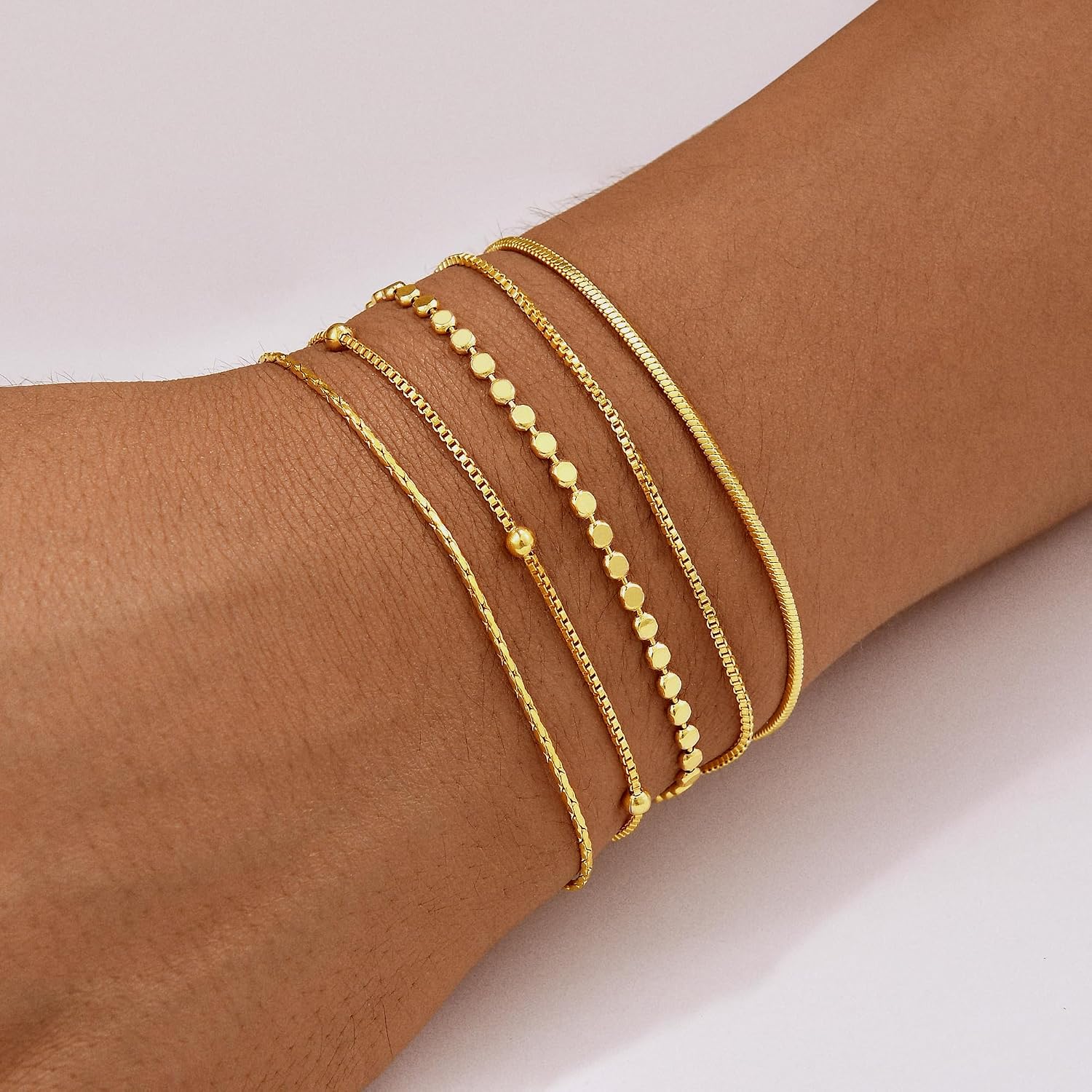 Detalle de Striviio Bracelet Set, 14K Gold Plated