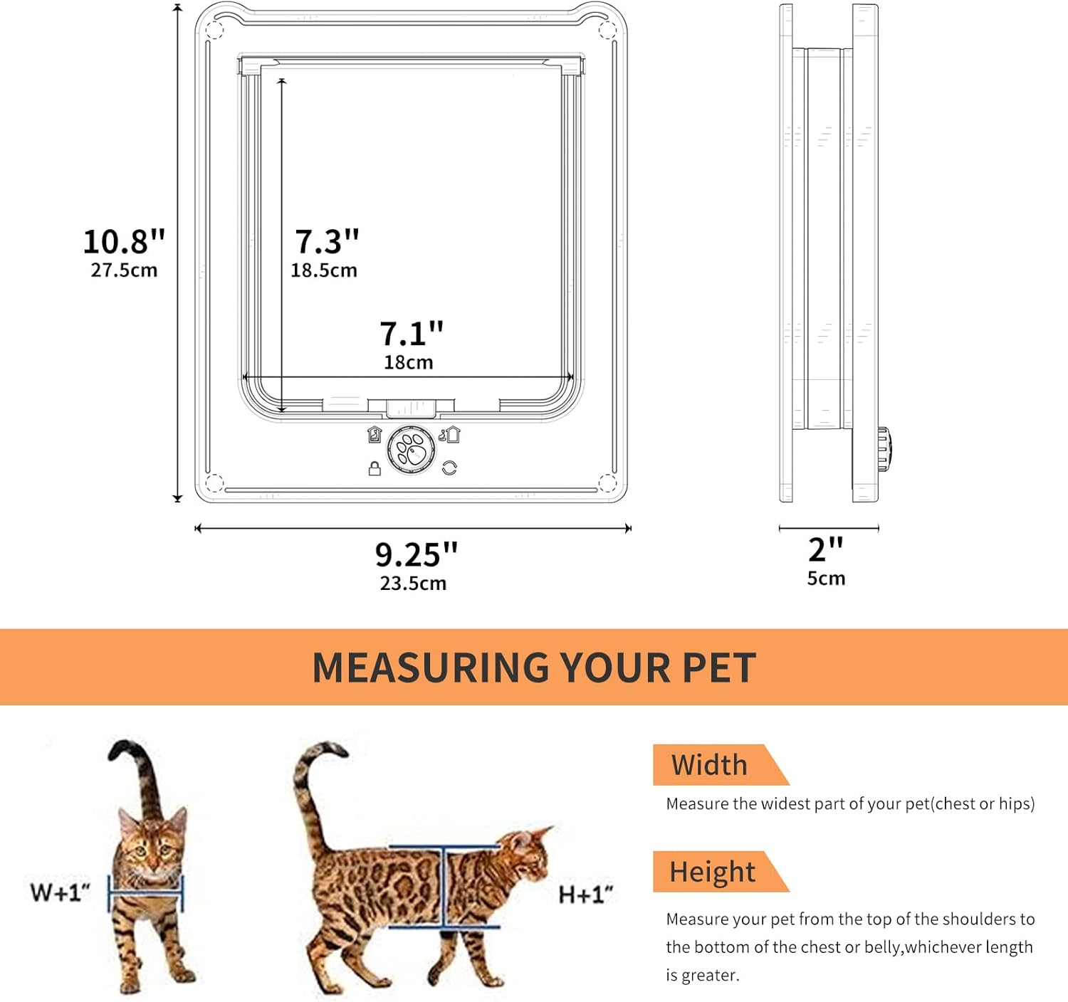 Thumbnail 6 de PETLESO Large Cat Flap for Wooden/UPVC/Interior Doors (9.25" x 10.8"), 4-Way Locking
