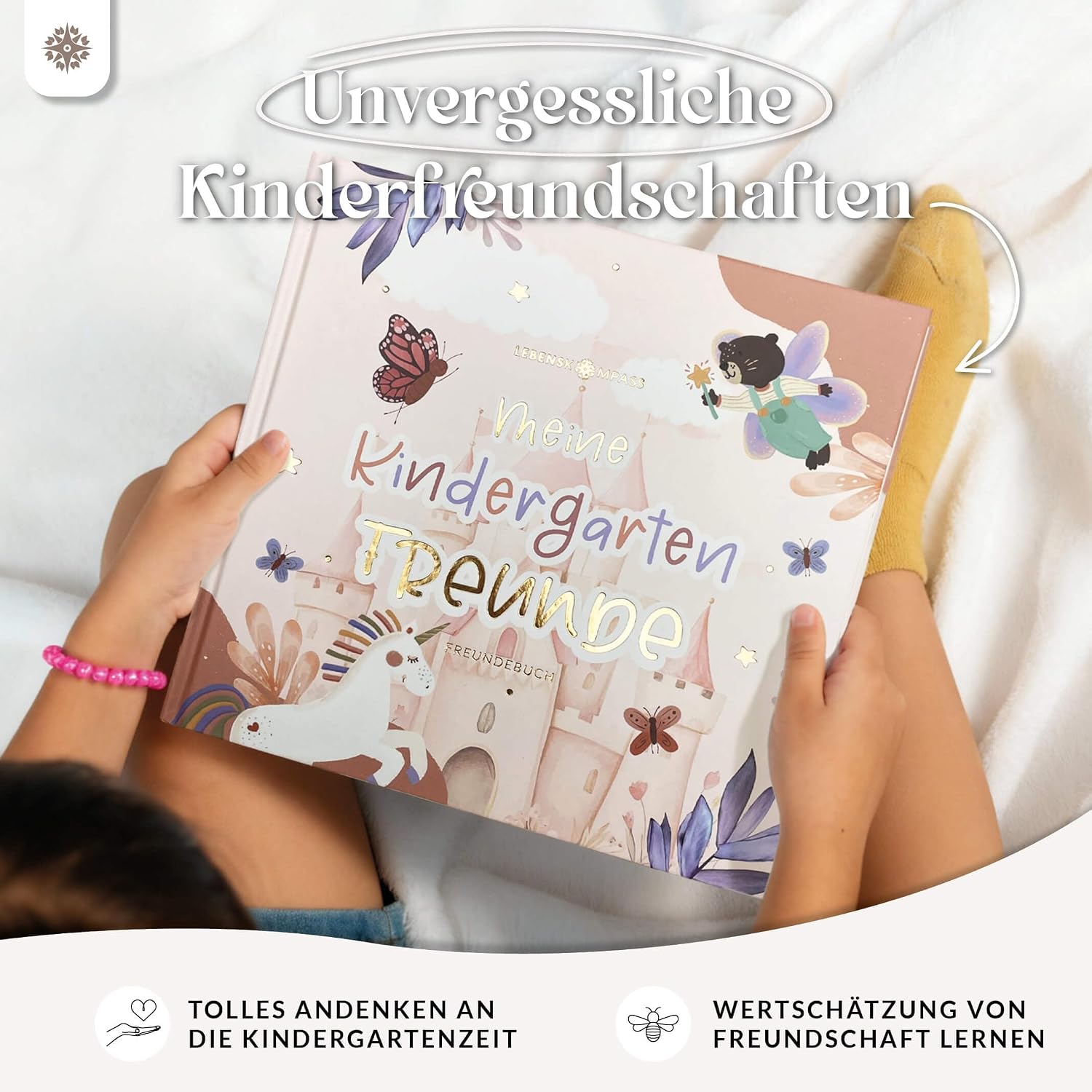 Detalle de Lebenskompass Freundebuch Kindergarten Einhorn