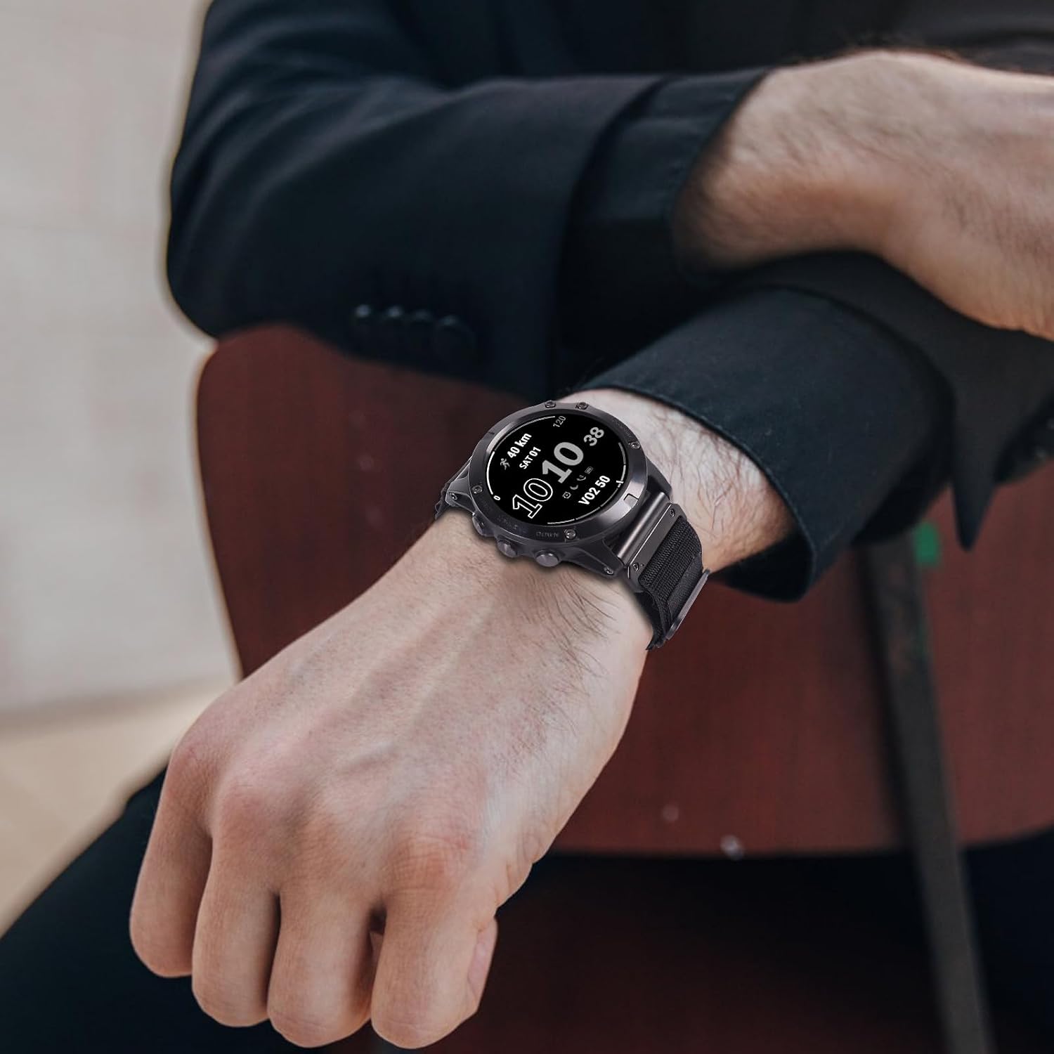 Detalle 2 de EKINGEEK 26mm Quick Fit Nylon Strap for Garmin Fenix 7X / 51mm models