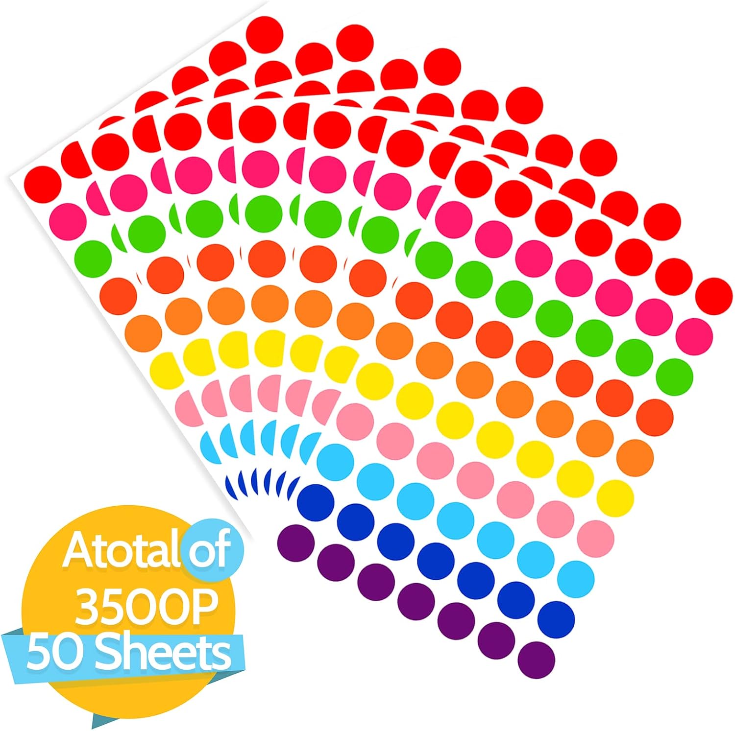 Thumbnail 2 de Utron TF03 Dot Stickers, 3/4-Inch Writable Color Coding Labels, 10 Colors