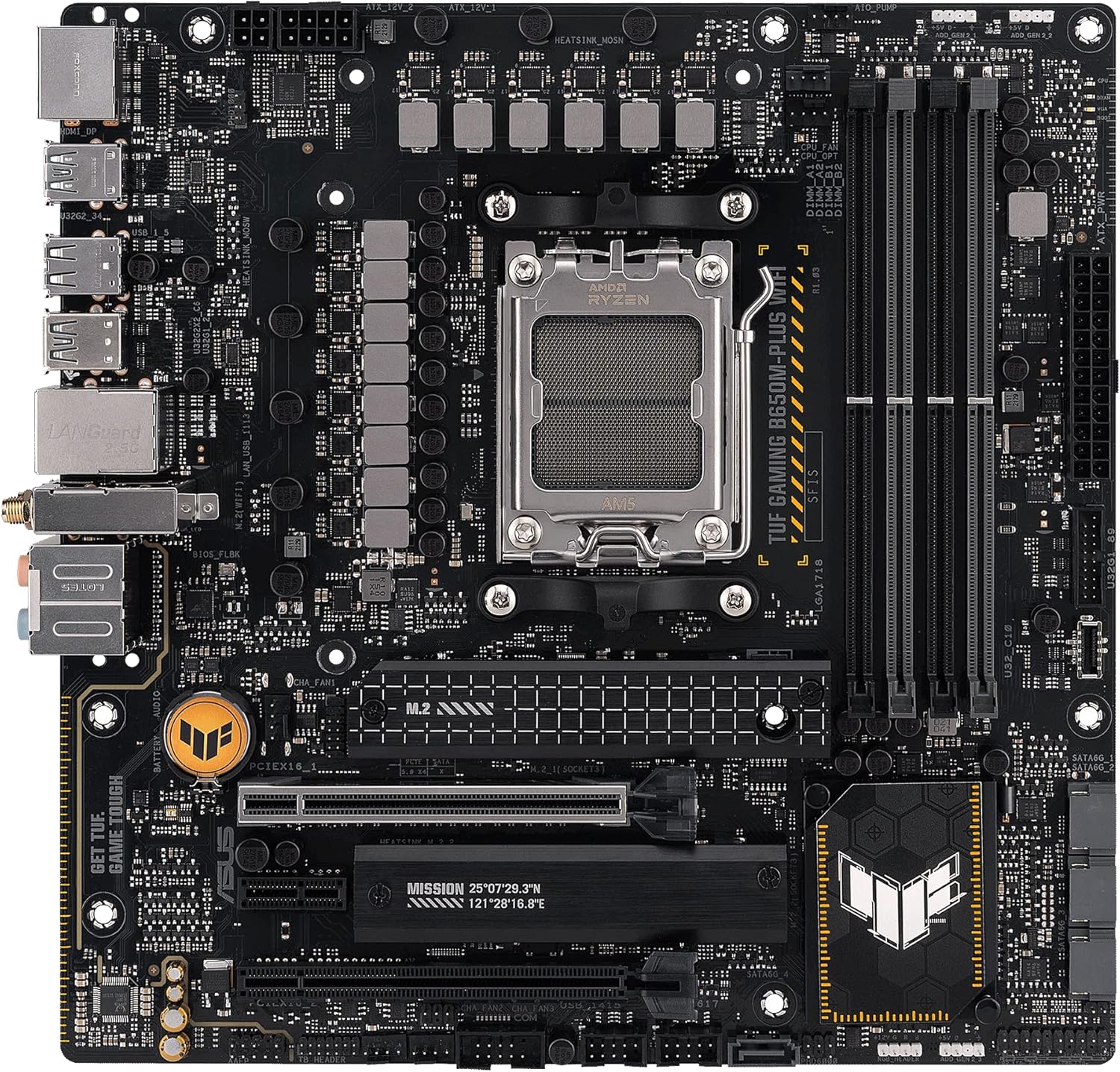 ASUS TUF Gaming B850M-PLUS WiFi Mainboard (AMD AM5, mATX, DDR5, PCIe 5.0, WiFi 6E)