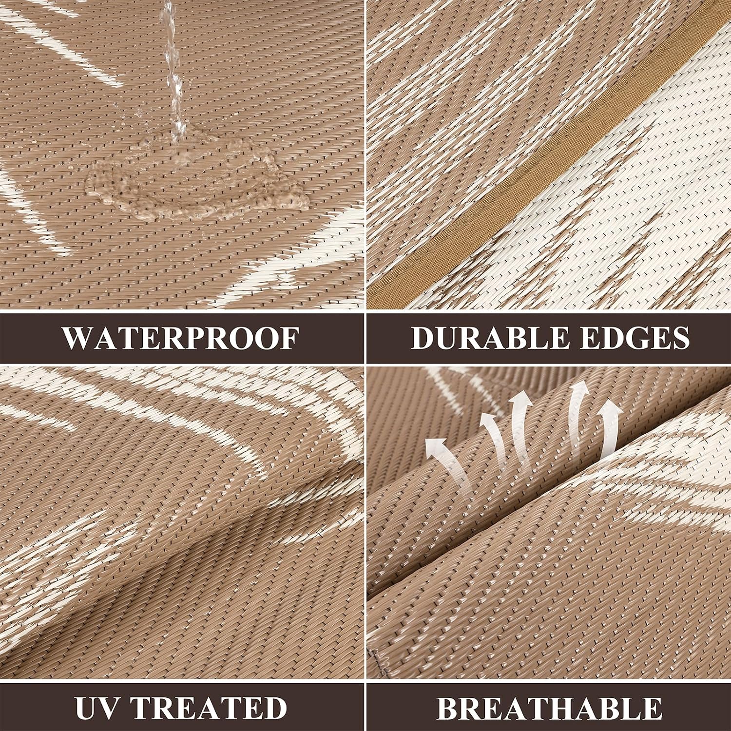 Detalle 2 de Pauwer 9x12 Waterproof Outdoor Rug