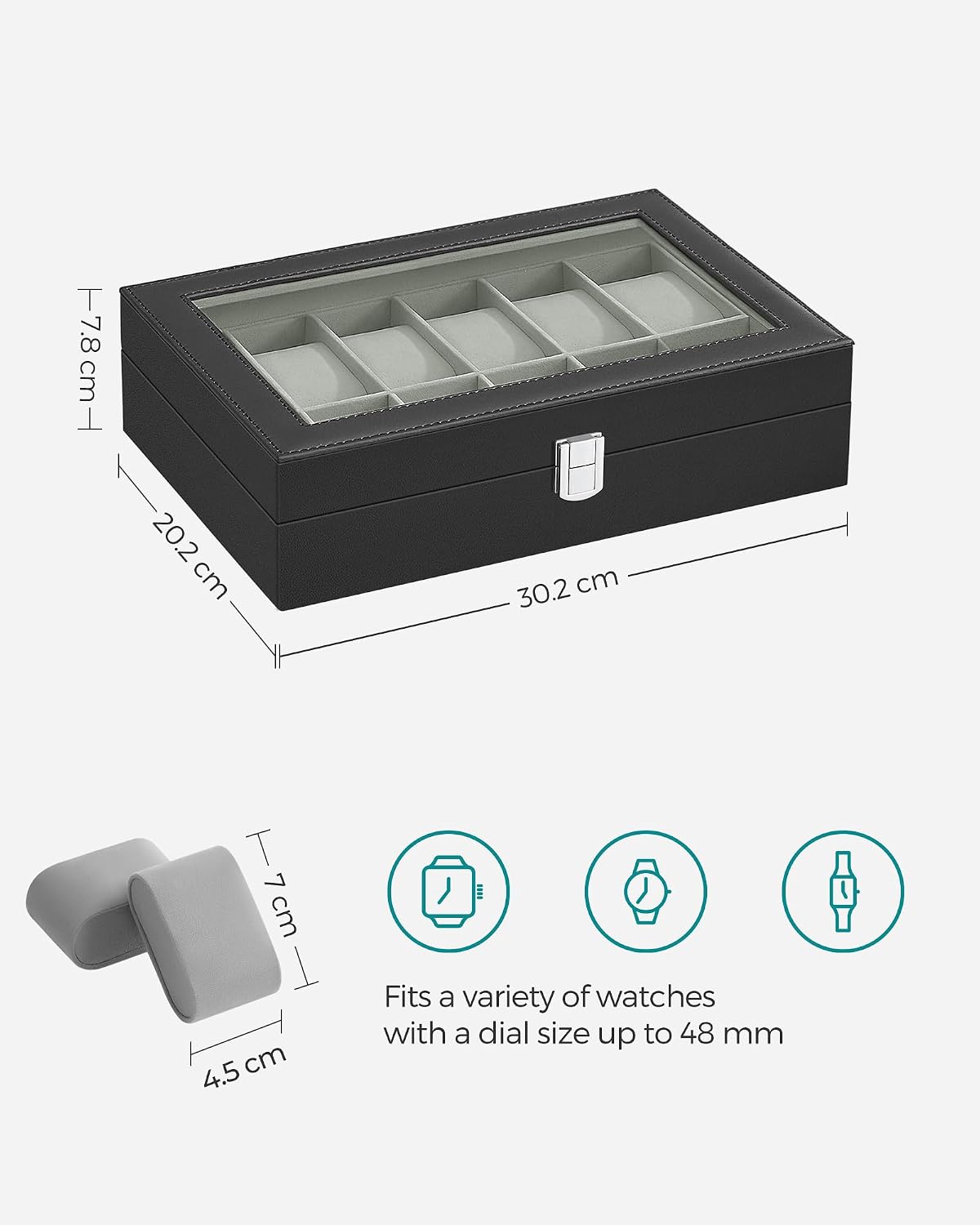 Thumbnail 6 de SONGMICS JWB12BK watch box 12-slot