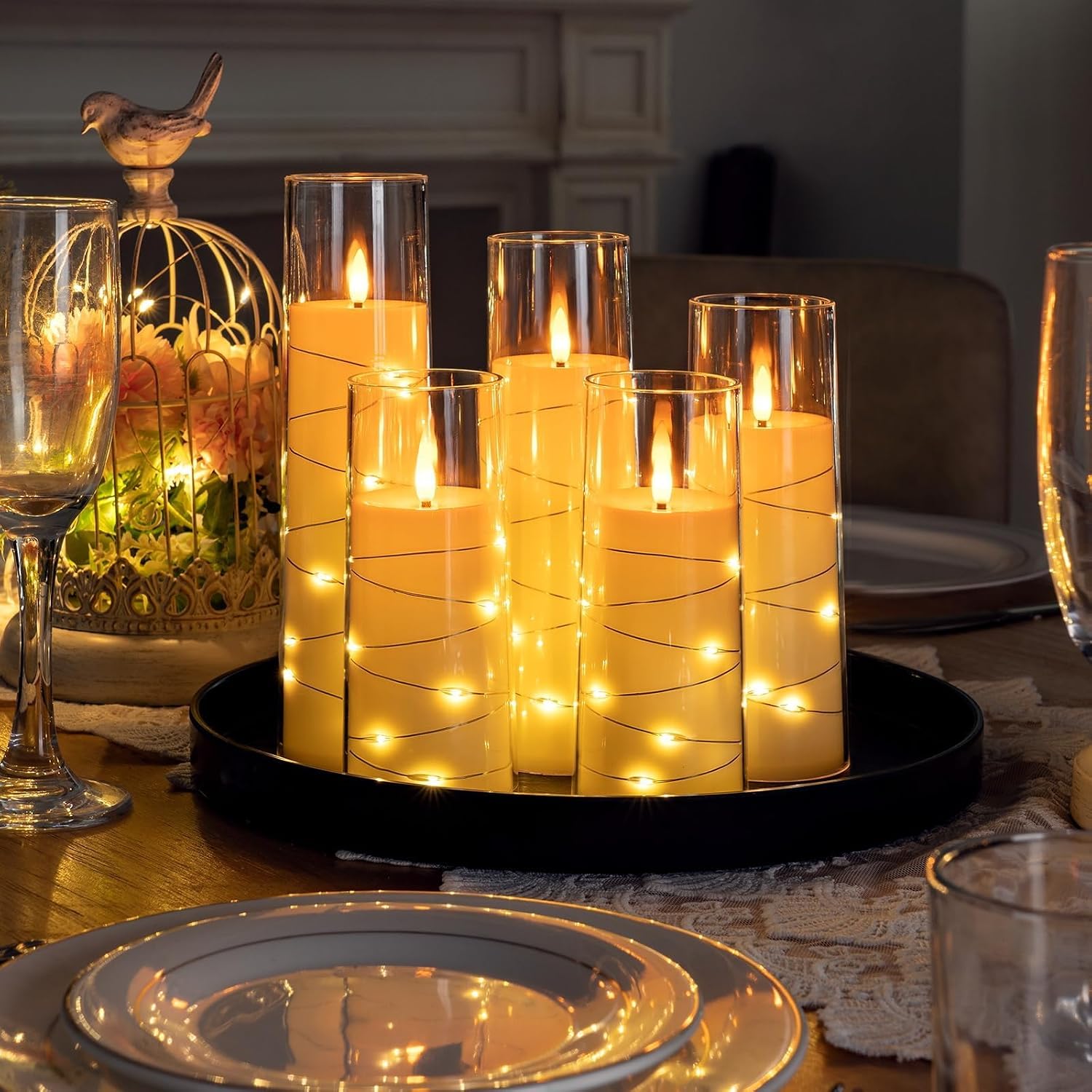 Detalle 2 de Homemory Flickering Flameless Candles 5-set