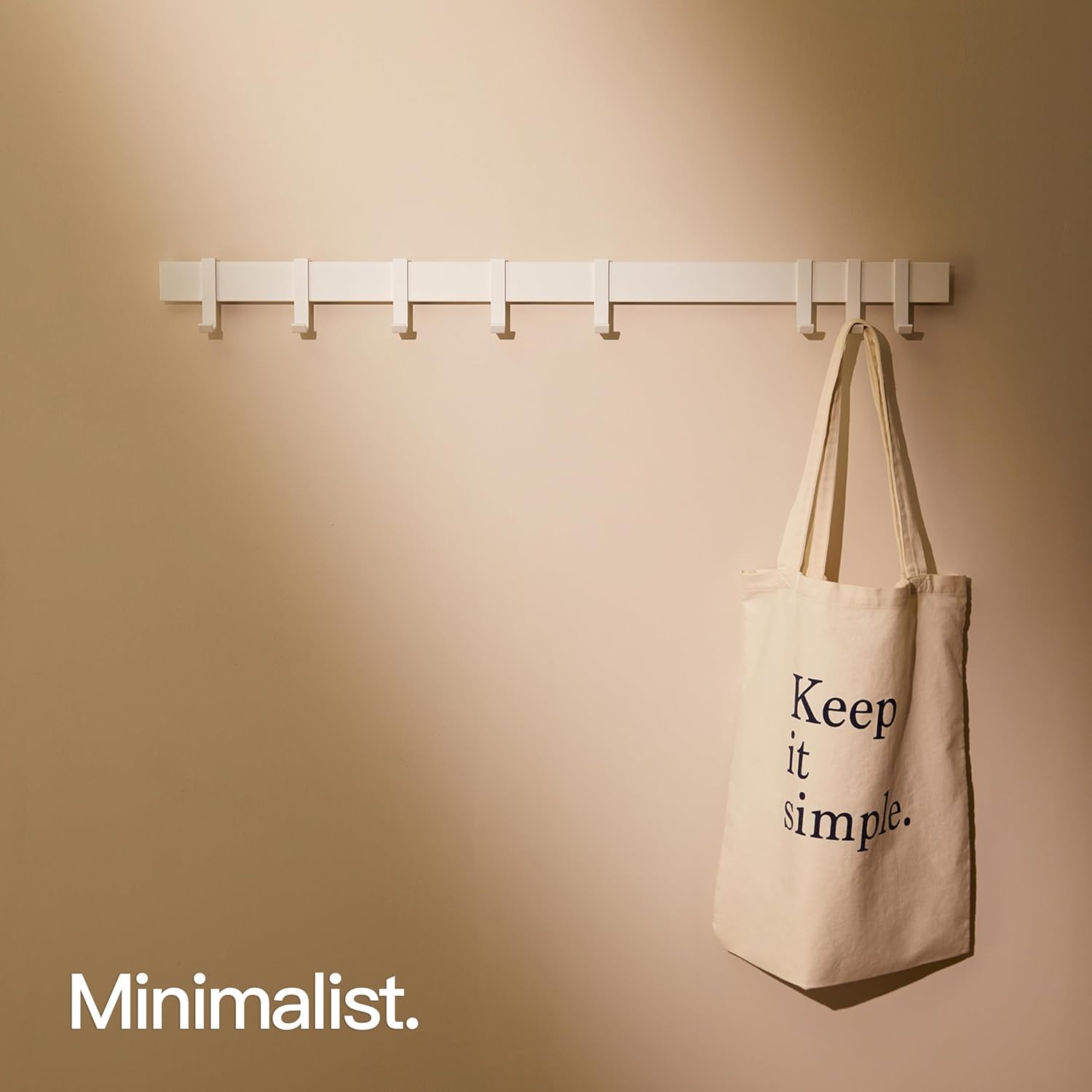 Detalle 2 de Designfactory Hamburg Coat Hooks Wall Mounted – 80 cm Matte White