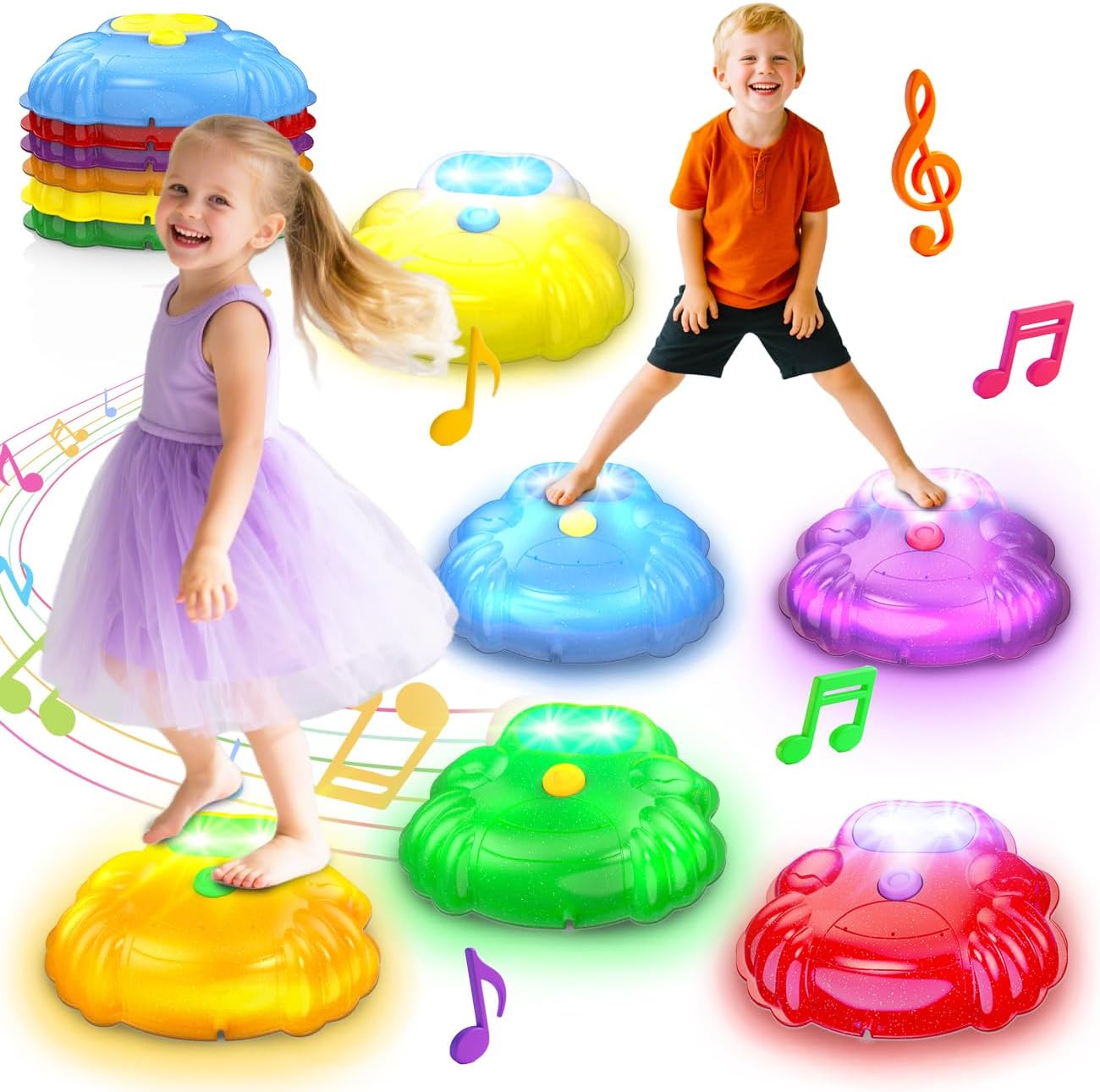 TERRAMUS Light up Sound Stones 6PCS Crab