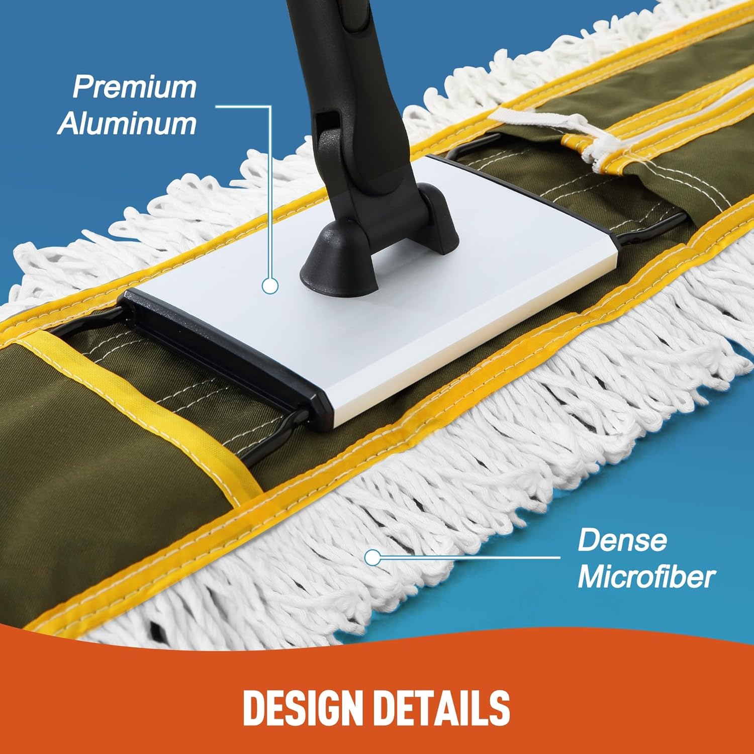 Thumbnail 2 de CLEANHOME 36" Commercial Dust Mop with 59" Telescopic Handle – Heavy-Duty Floor Duster for Hardwood, Tile, Marble (Green)