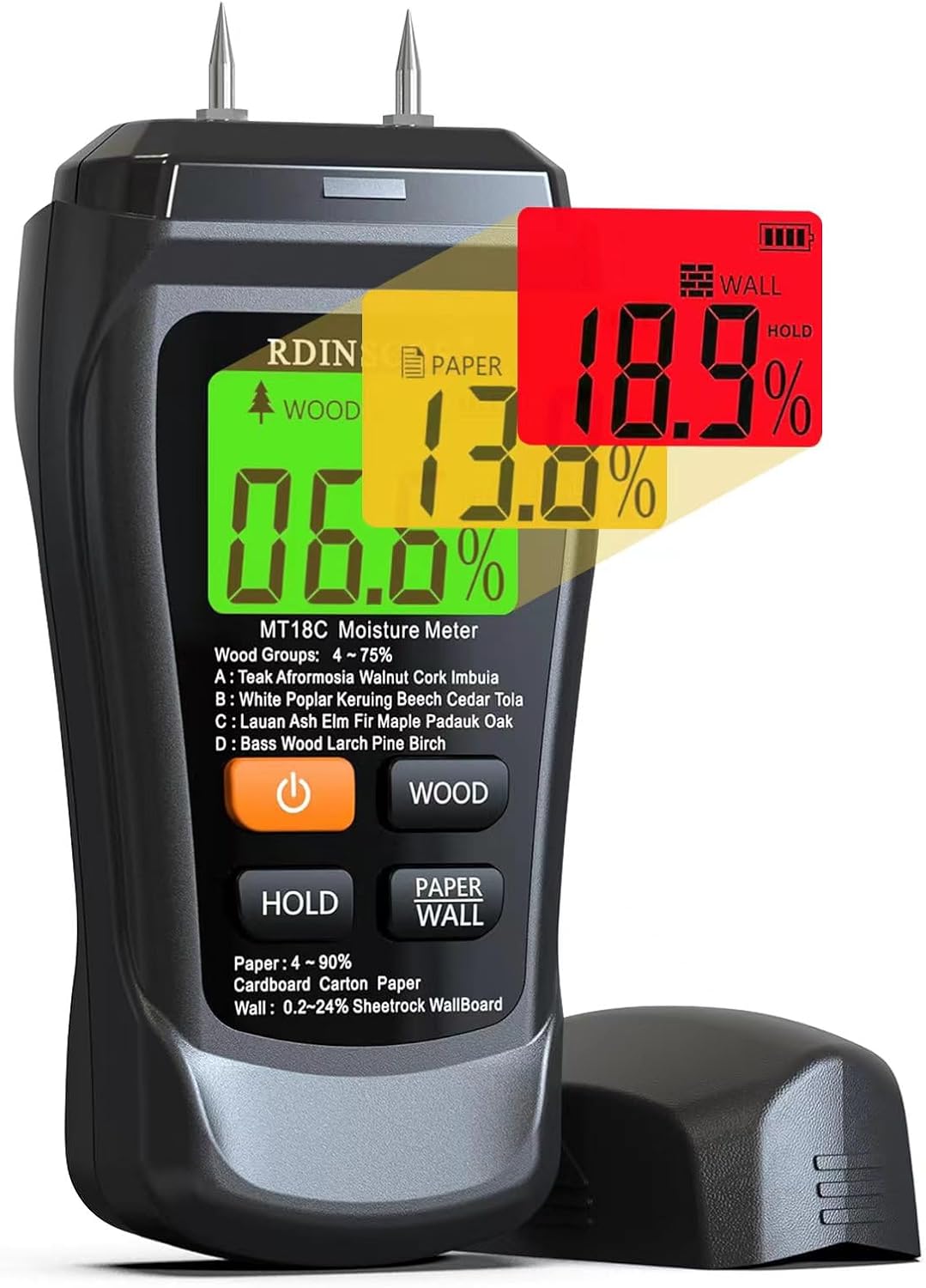 Detalle de RDINSCOS Pin-Type Moisture Meter 2‑pin for timber