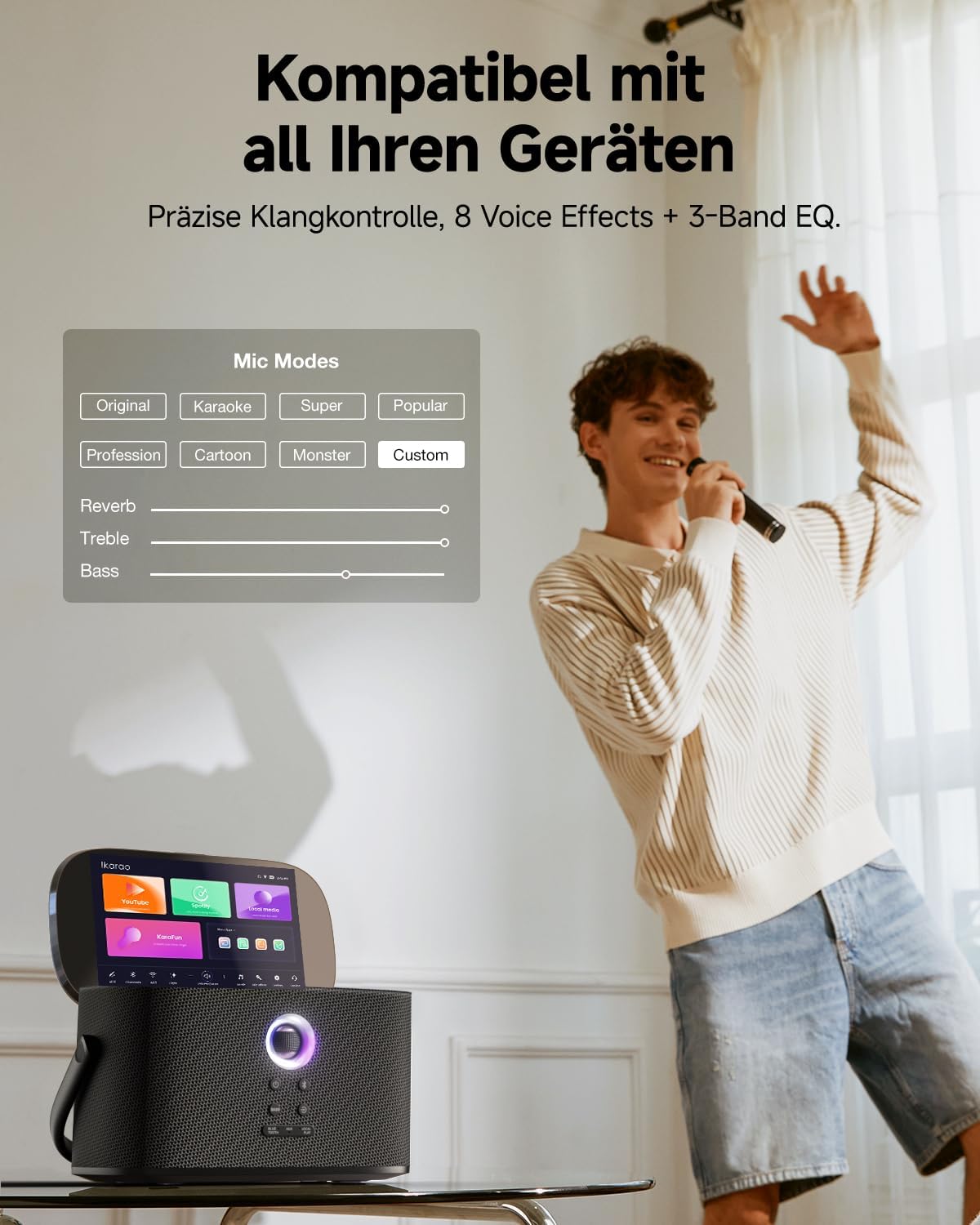 Thumbnail 6 de Ikarao Shell S2 Karaoke-Maschine: Komplettsystem mit Textanzeige, 140 W, Bluetooth, HDMI inkl. KaraFun