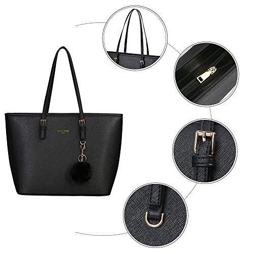Detalle de URAQT Bolso Tote Grande para Mujer — Espacioso, versátil y con acabado en cuero PU impermeable