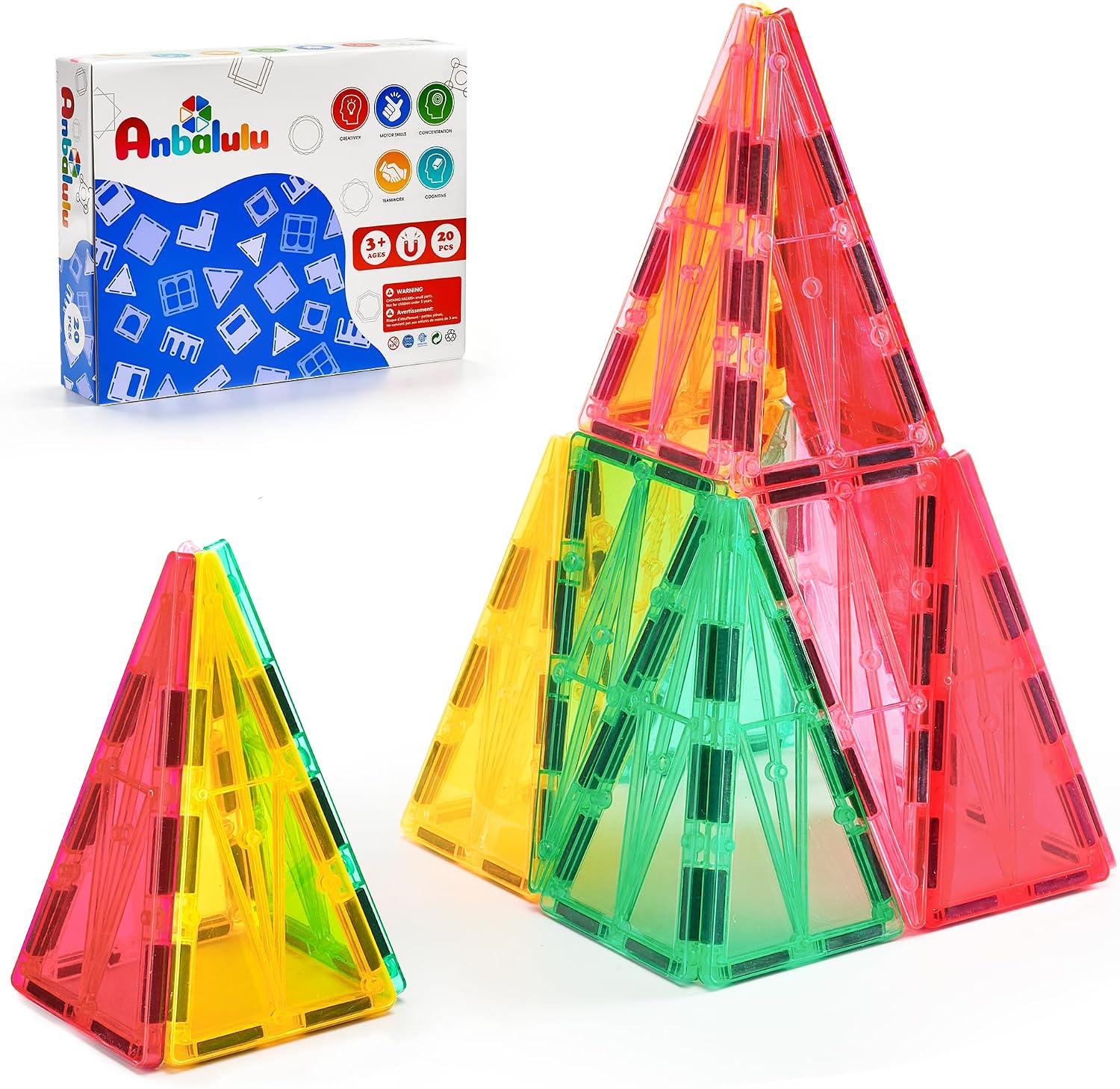 Detalle de Magnetic Right Triangle Tiles, 20-Piece Set
