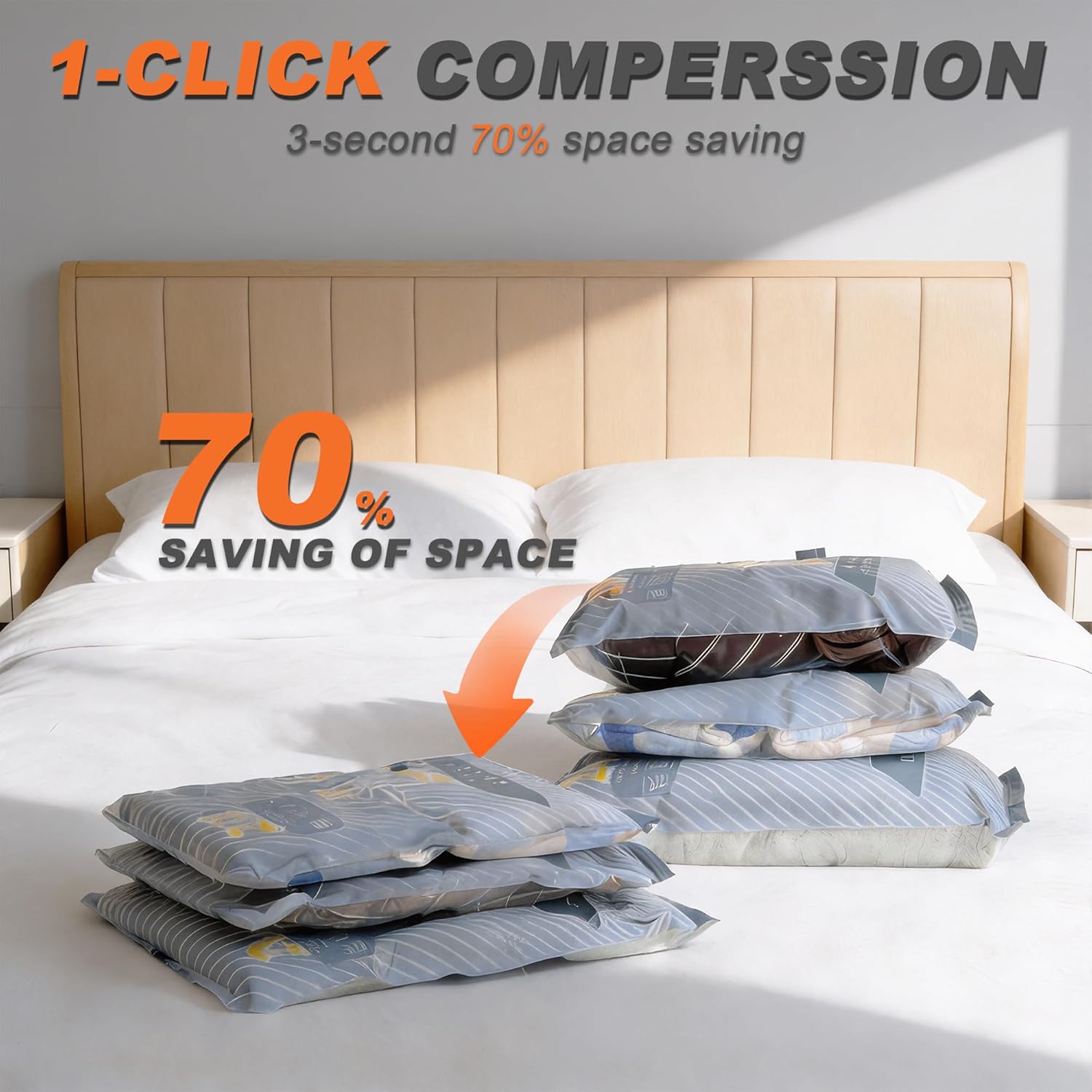 Thumbnail 4 de 15-Pack Vacuum Bags for Travel with Wireless Rechargeable Pump (Carry-on Compression Set)