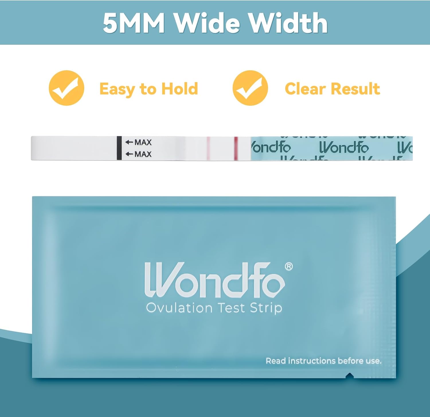 Thumbnail 1 de Wondfo Ovulation Test Strips 25 Pack with Urine Cups – Clear 5mm Wide Strips for Predicting Your Fertile Window