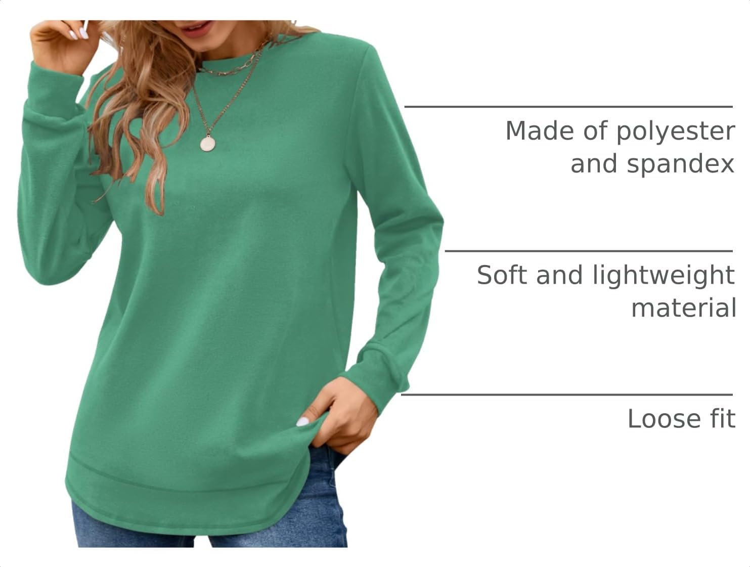 Detalle 2 de MOLERANI Women's Tunic Sweatshirt, 90% Polyester