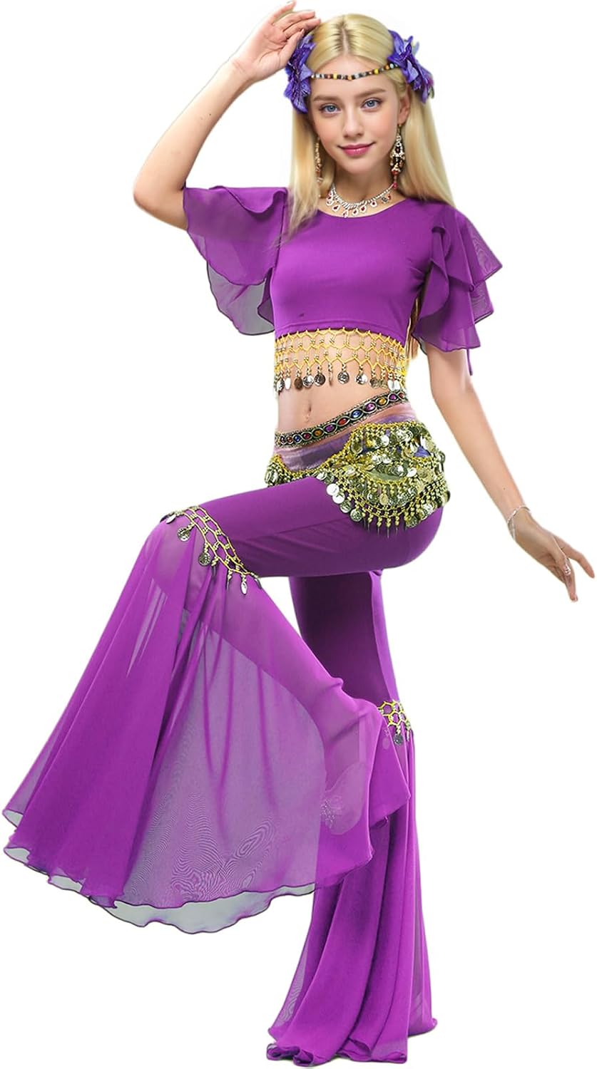 Detalle 2 de Baisdan Belly Dance Tulle Bell Bottoms 90cm