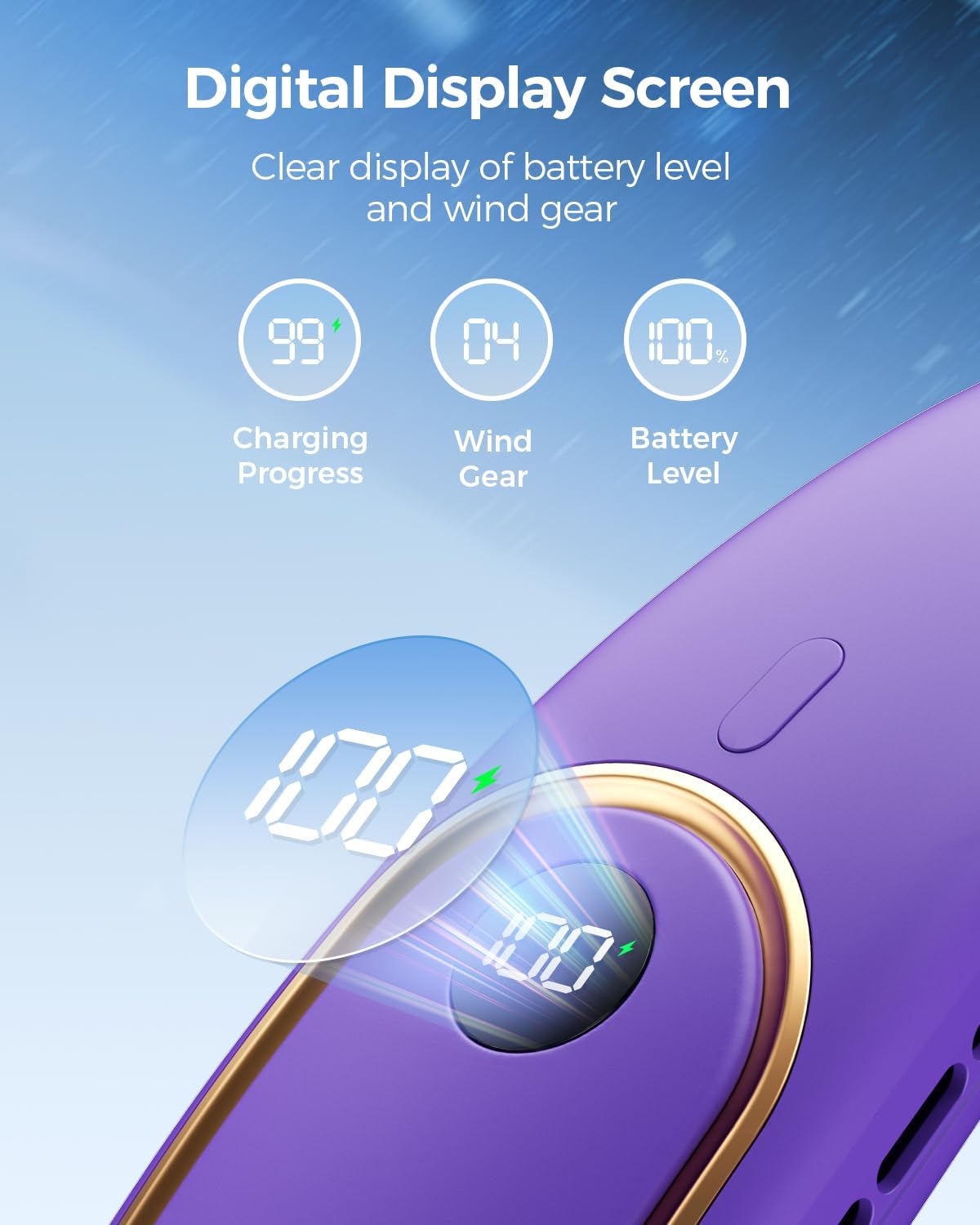 Detalle 1 de Bearwind Portable Neck Fan, 5000mAh