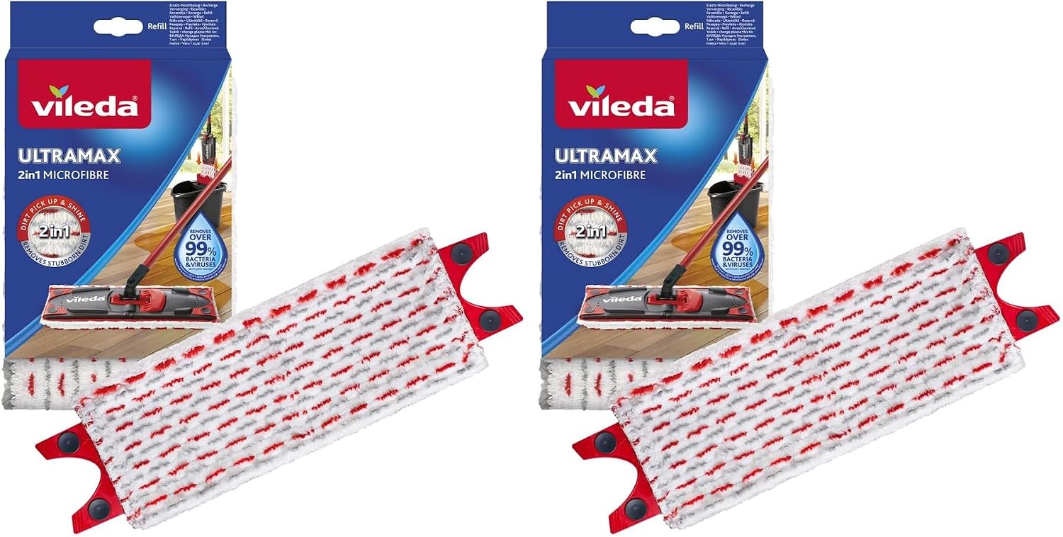 Detalle de Recharge Vileda UltraMax 2en1 – Serpillière en microfibre innovante pour balai plat UltraMax