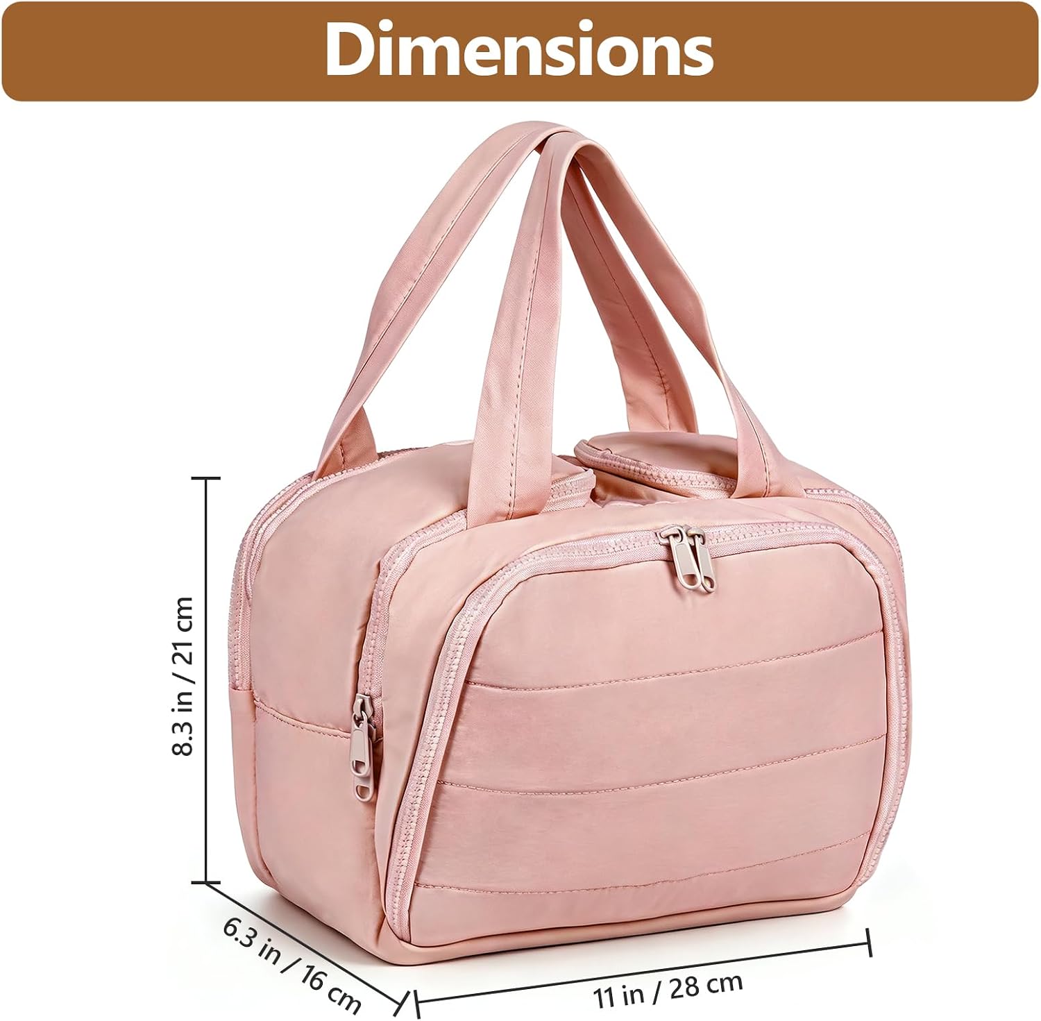 Thumbnail 6 de YooxArmor Large Capacity Travel Makeup Bag – Deep Pink, Waterproof with Wet-Dry Separation