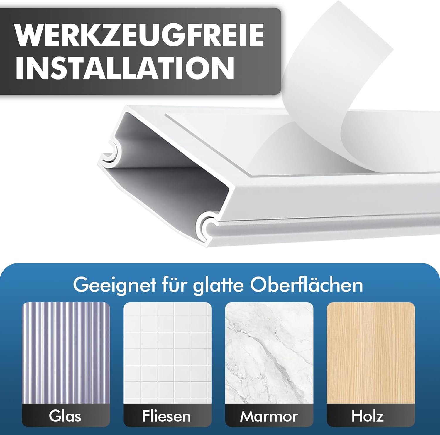 Thumbnail 2 de shinfly 2,4 m Kabelkanal Weiß 🧰