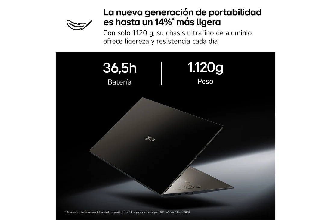 Thumbnail 2 de LG gram 14Z90U (14") con Intel Core Ultra 7, 32 GB RAM y SSD 1 TB, Windows 11 Home