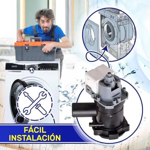 Detalle de Bomba de Desagüe de Lavadora MONTERAL 30W 220-240V para Bosch/Siemens – Código original 141896 / 00141896 / 145787 / 00145787 – Garantía 10 años