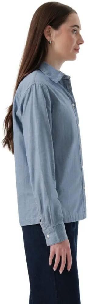 Detalle de Dockers Women's Pocket Shirt LS – Regular Fit, Practical Everyday Top