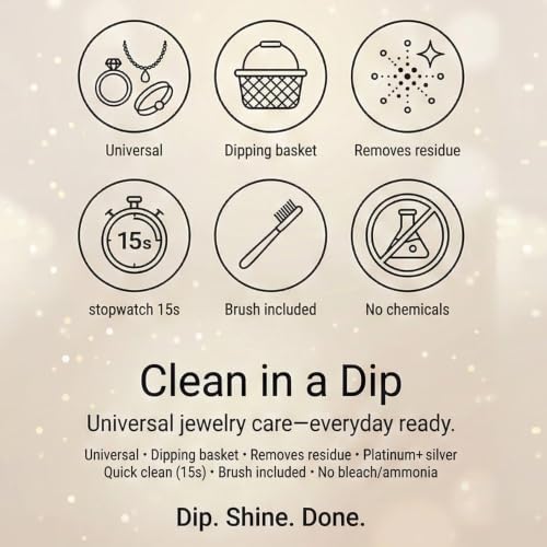 Detalle de TJC Jewellery Cleaner Solution for Silver, Gold, Platinum 250ml with Basket