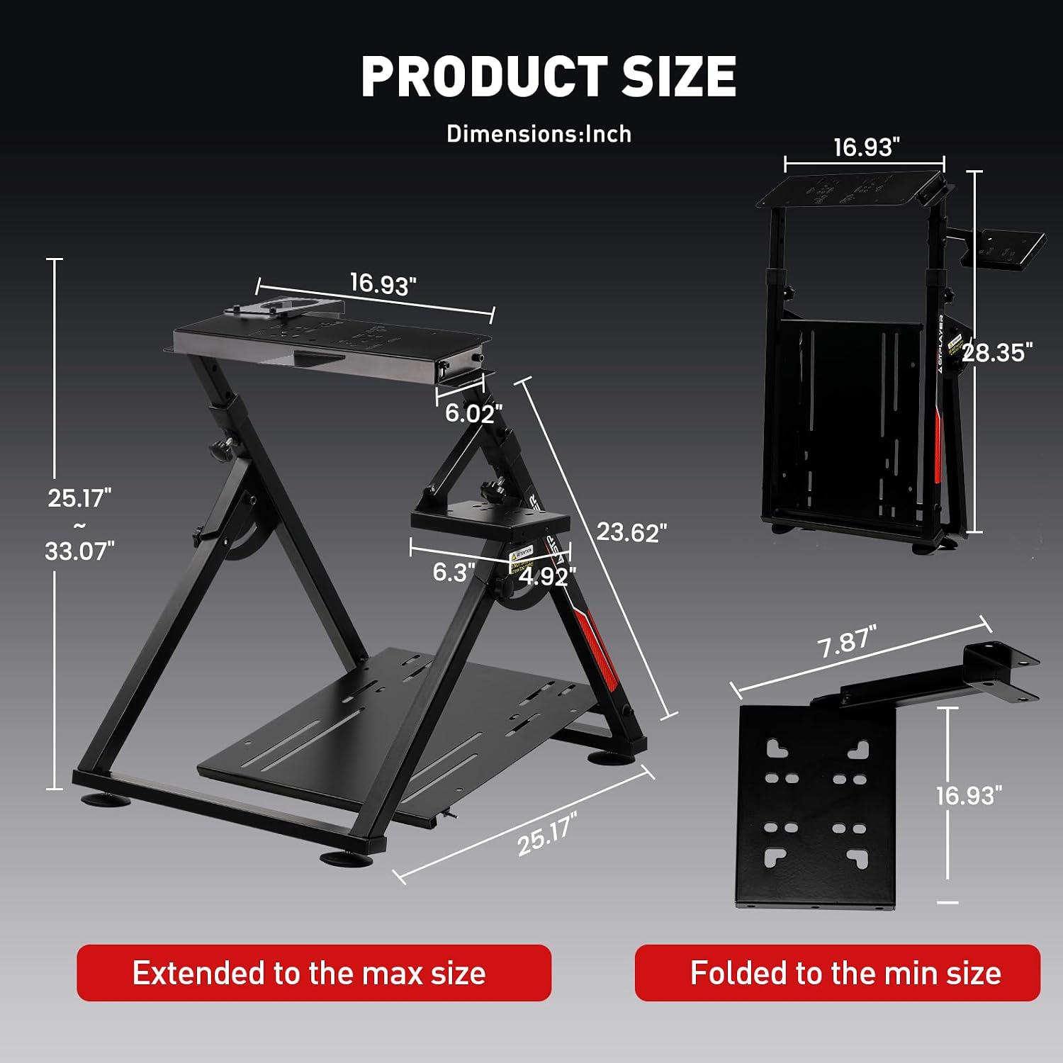 Thumbnail 1 de GTPLAYER DF-GT-S04 Sim Racing Wheel Stand, Adjustable Folding Carbon Steel