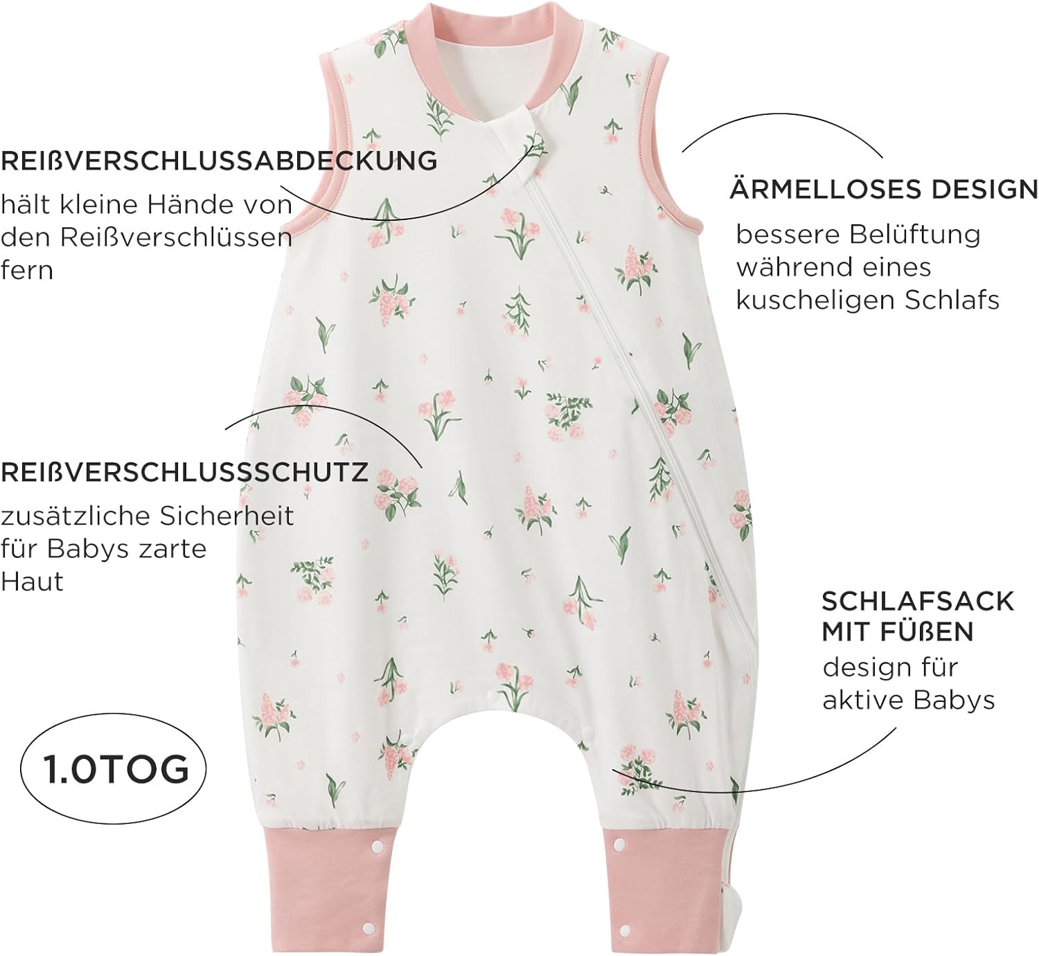 Thumbnail 3 de Duomiaomiao Sacco nanna per bambini con piedi 1,0 TOG in 100% cotone