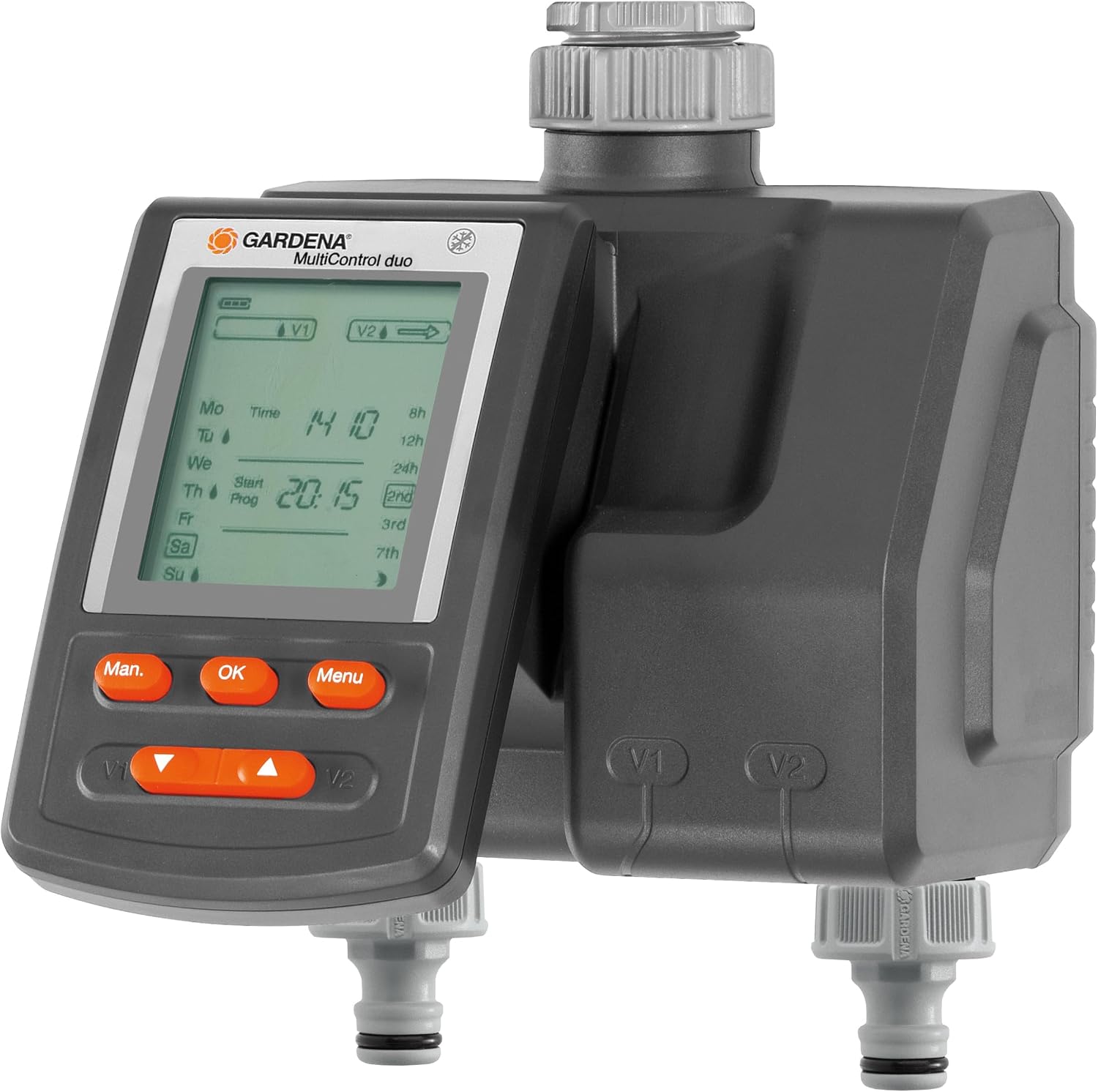 Detalle de GARDENA MultiControl duo irrigation computer (1874-20) with LC display