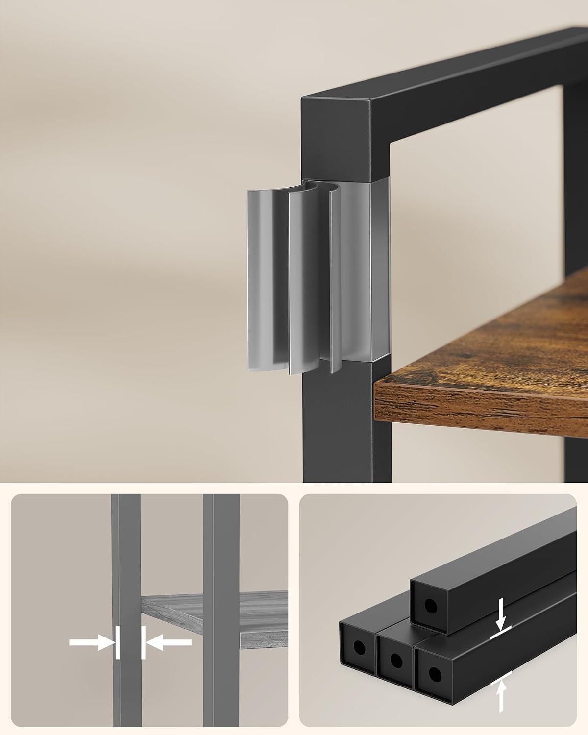 Detalle de VASAGLE BARNET LLS60BX 4-Tier Bookshelf, 66 x 30 x 120 cm