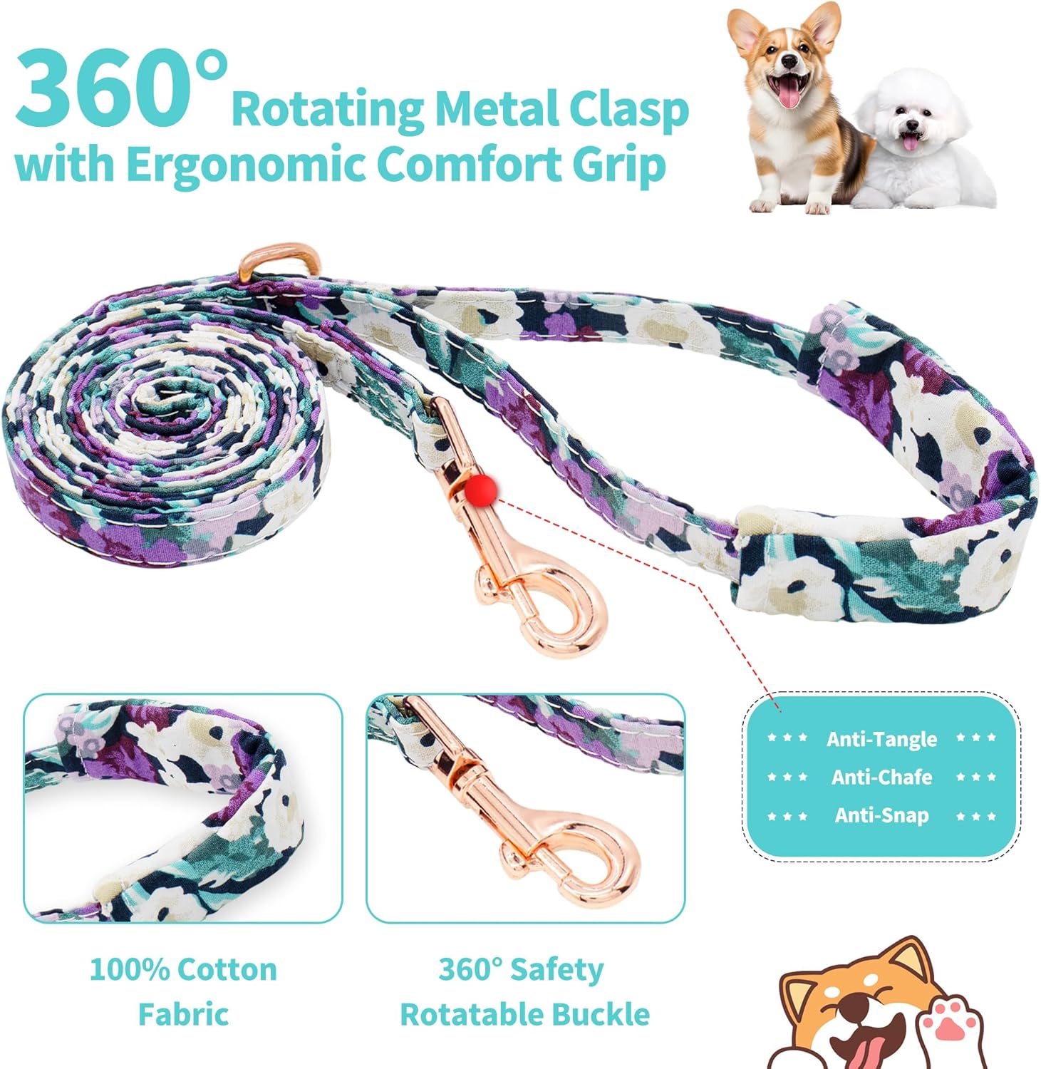 Thumbnail 3 de Dote on Dog Collar and Lead Set Deep Purple XS