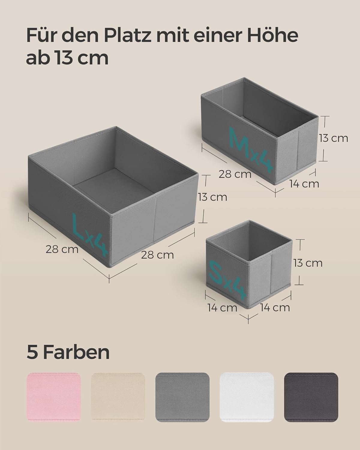 Thumbnail 3 de SONGMICS Aufbewahrungsbox für Schublade 12er Set RDZ006G02