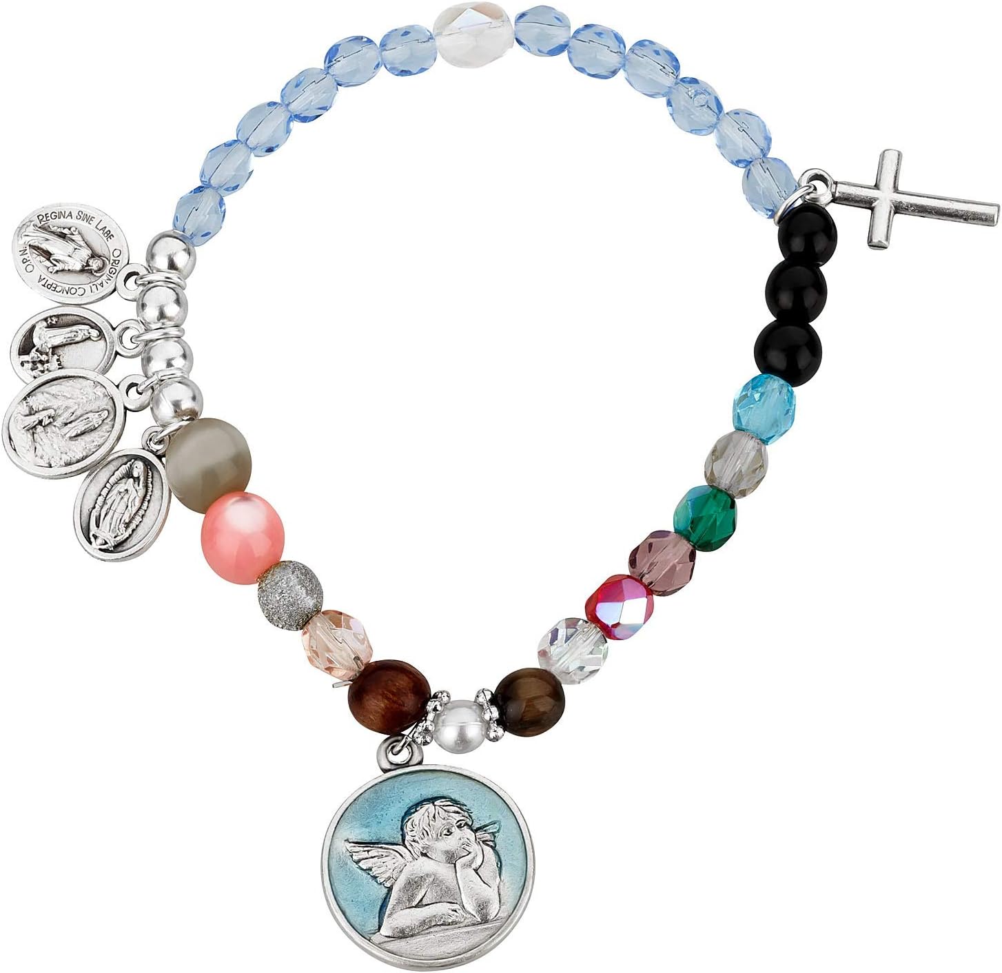 Detalle 2 de MaMeMi Armband „Leben von Jesu“ mit Glasperlen für Kinder (inkl. Aufbewahrungstäschchen)