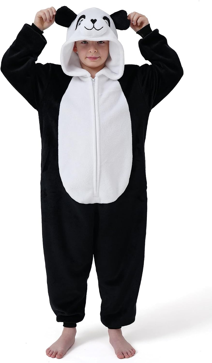 Detalle de Dxilm Kids Animal Onesie Costume, Flannel One-Piece Pajamas with 3D Hood