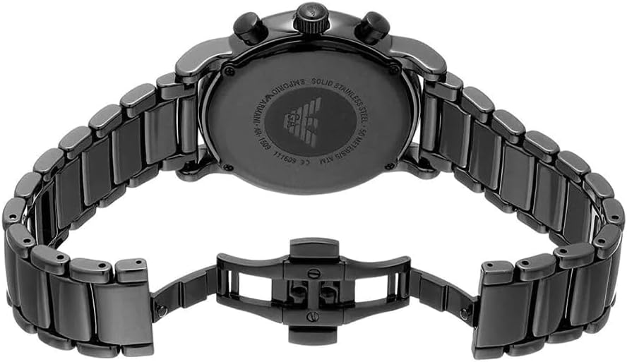 Detalle de Emporio Armani Orologio Uomo, movimento – Cassa in ceramica, cronografo al quarzo