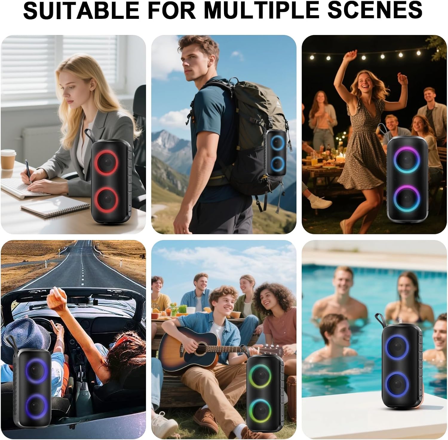 Thumbnail 6 de Hupoaf 3D-Stereo Bass Bluetooth Speaker 1800mAh