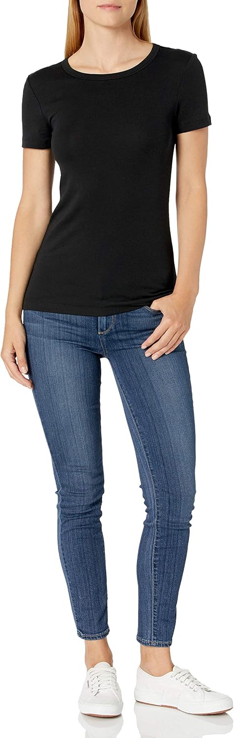 Thumbnail 4 de Amazon Essentials Damen Kurzarm T-Shirt Rundhals Slim Fit – Baumwolle-Modal-Microrib