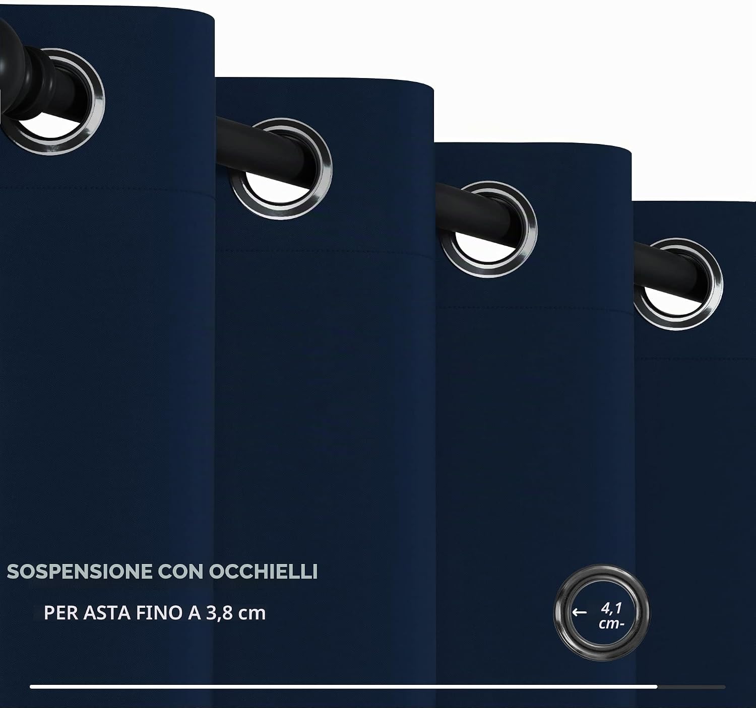 Thumbnail 6 de Deconovo Tende Oscuranti per Interni 254x242 cm Blu Navy - 2 in 1, isolamento termico e oscuramento