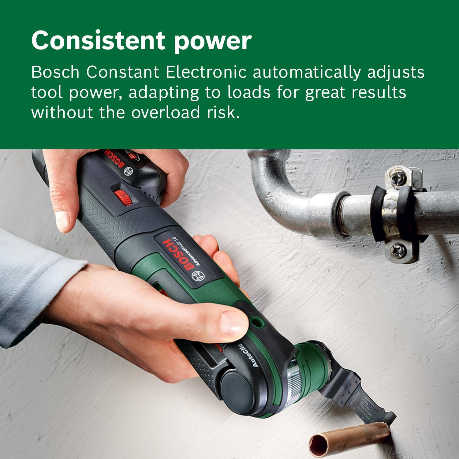 Thumbnail 4 de Bosch AdvancedMulti 18 Cordless Multifunction Tool (Green) with 18 V Li-ion Battery