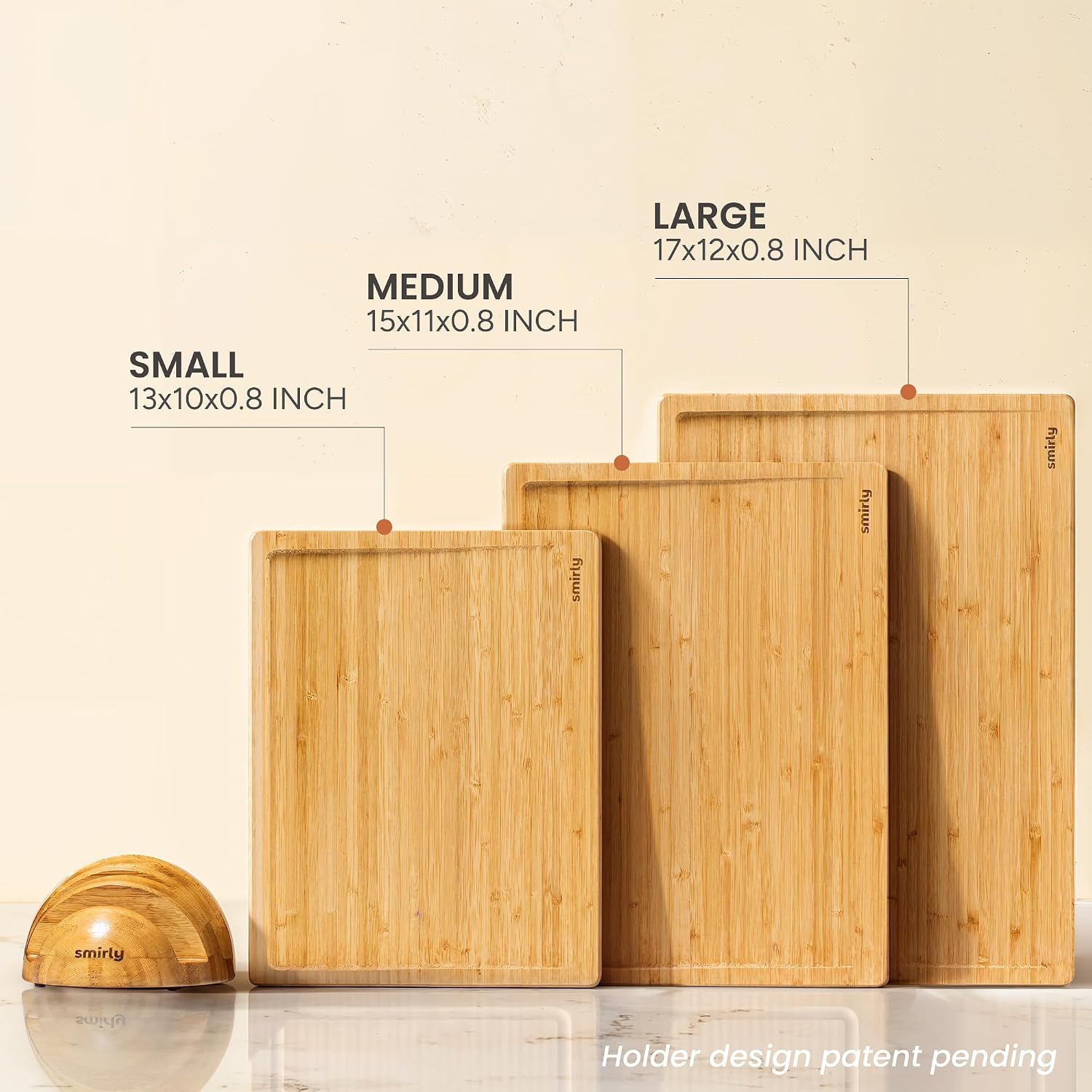 Thumbnail 4 de SMIRLY Bamboo Cutting Board Set with Holder