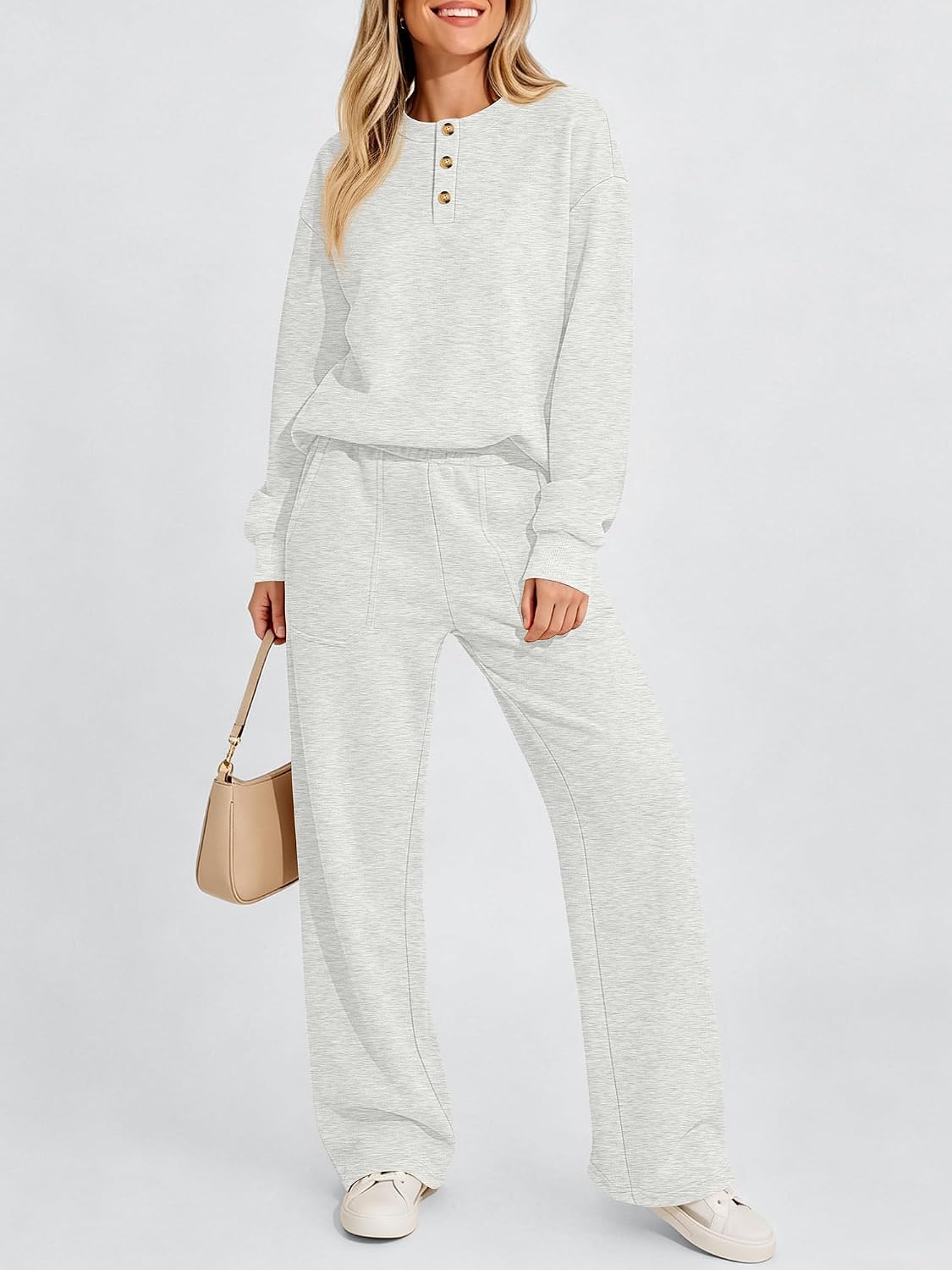 Detalle 2 de ANRABESS Women's Lounge Set, Polyester-Rayon Blend